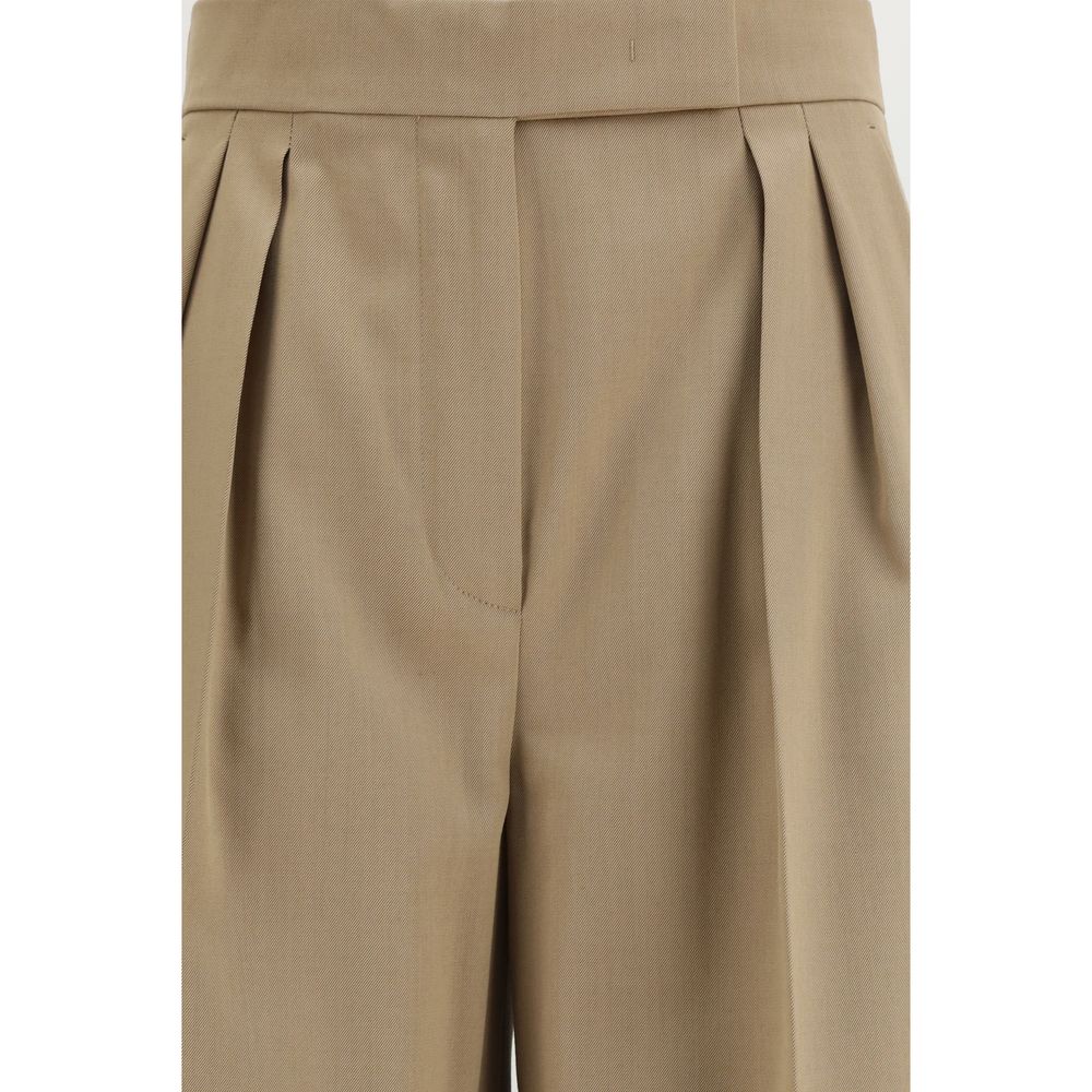 Max Mara Beige Wool Oves Aries Women's Pants
