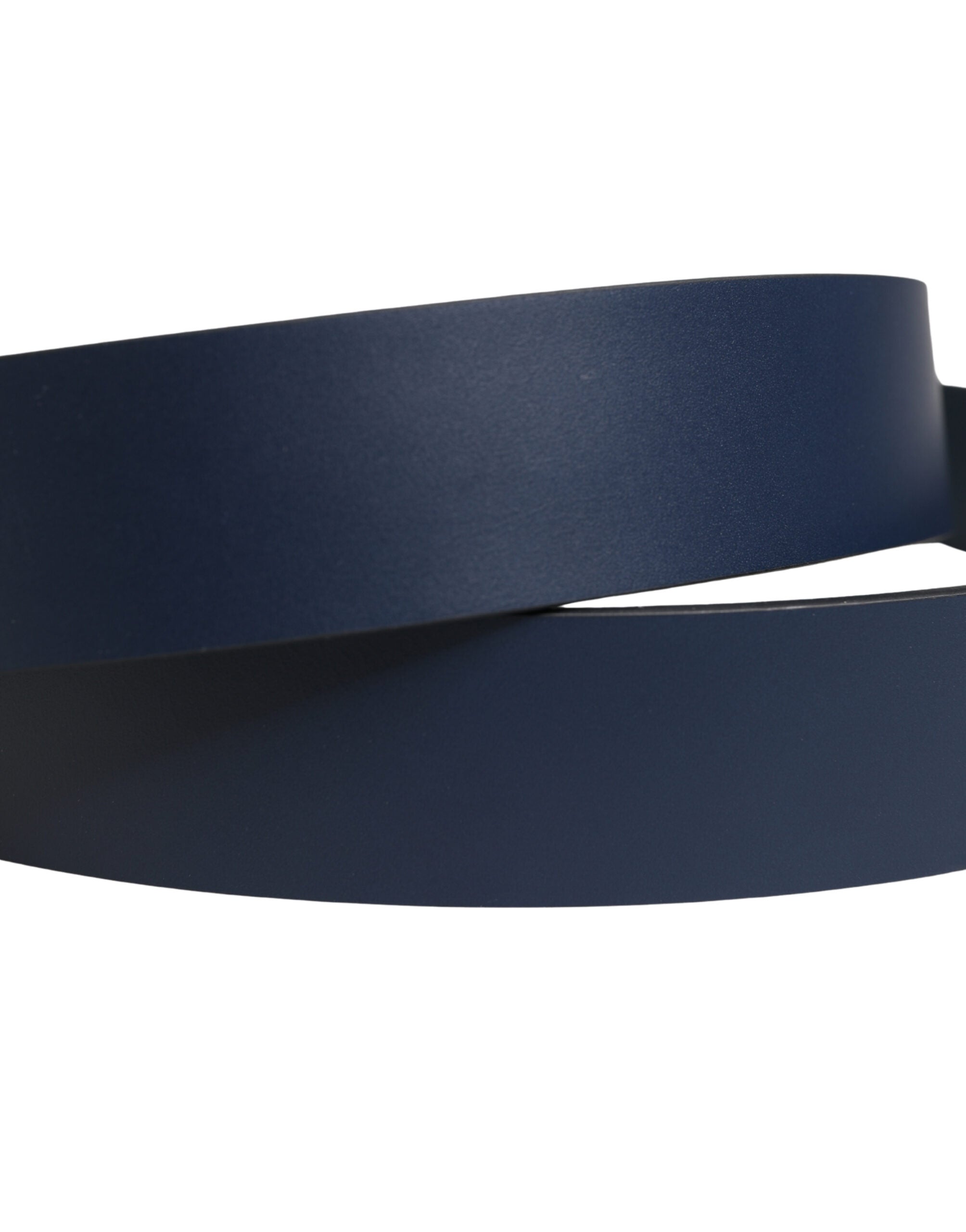 Dolce & Gabbana Blue Leather Logo Metal Buckle Men Men's Belt