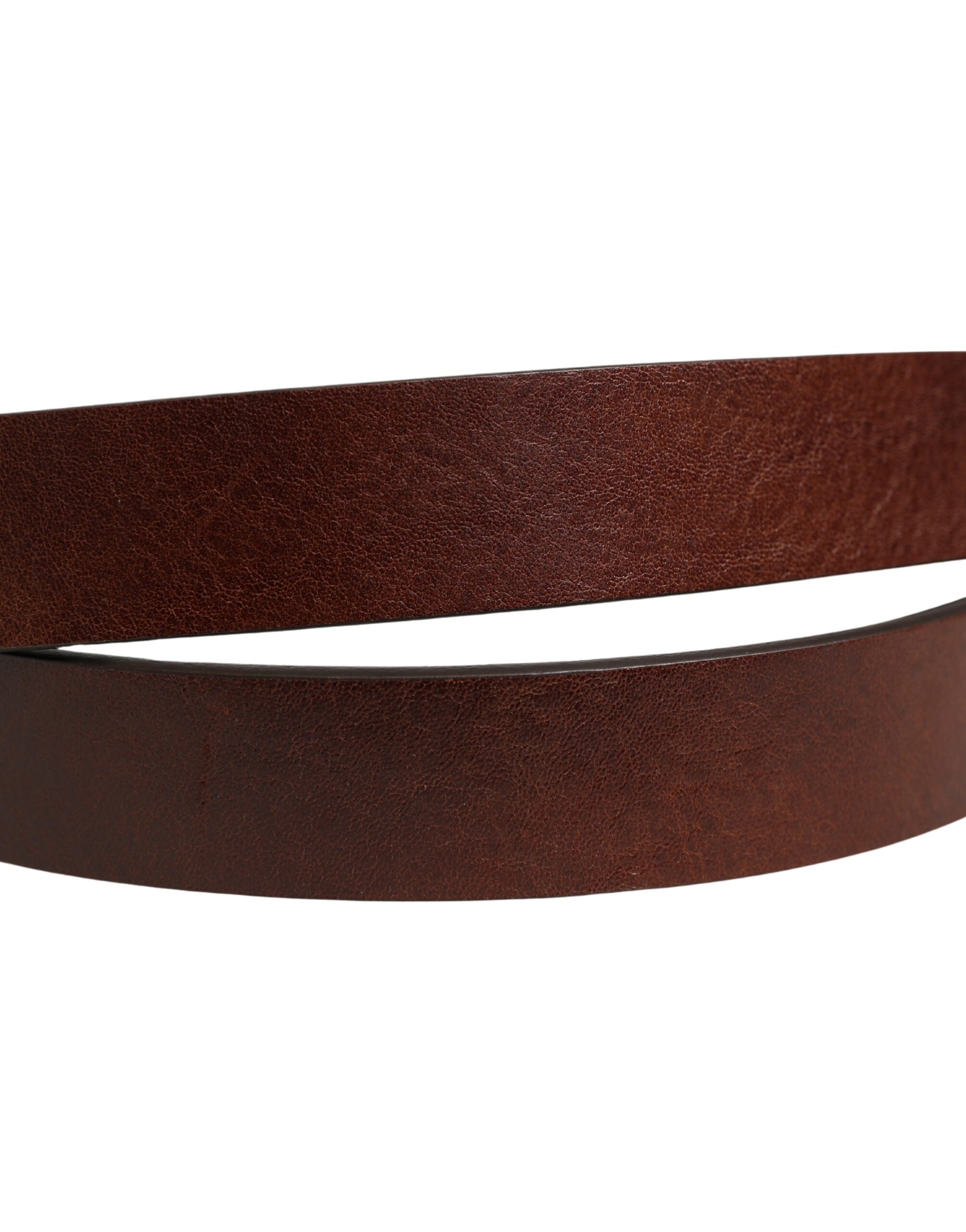 Dolce & Gabbana Brown Leather Logo Metal Buckle Men Men's Belt