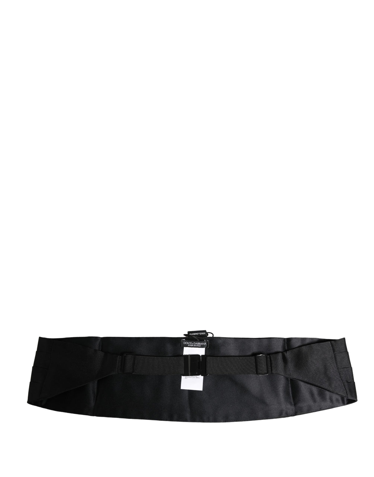Dolce & Gabbana Black 100% Silk Wide Belt Waist Men's Cummerbund