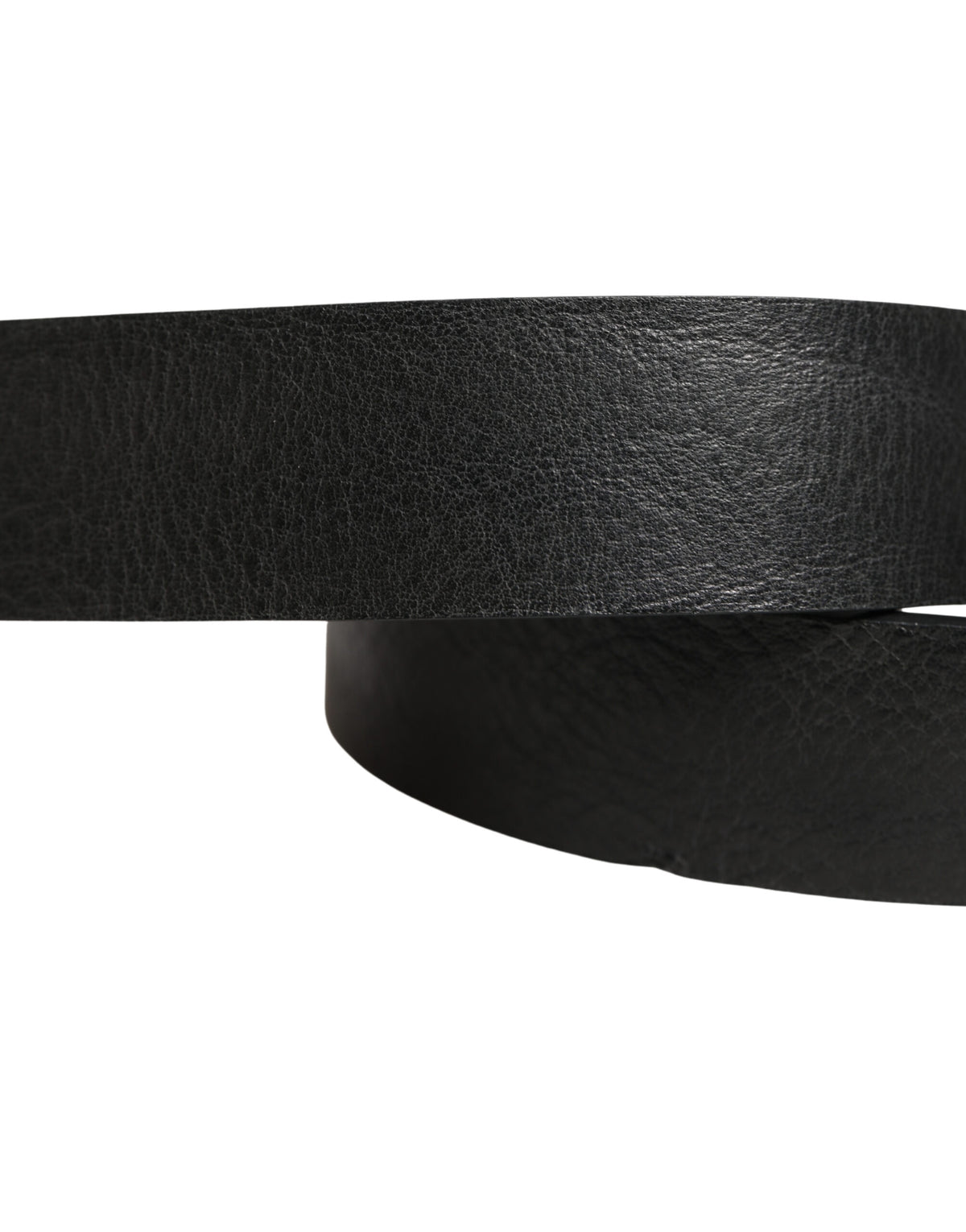 Dolce & Gabbana Black Leather Silver Chain Waist Men Men's Belt