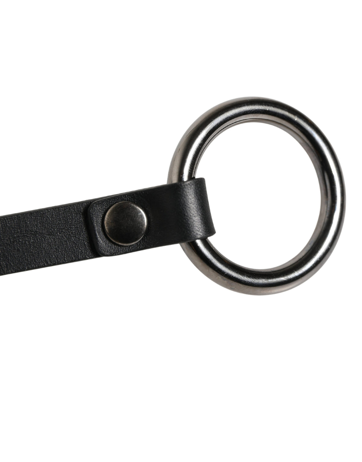 Dolce & Gabbana Black Leather Silver Chain Waist Men Men's Belt