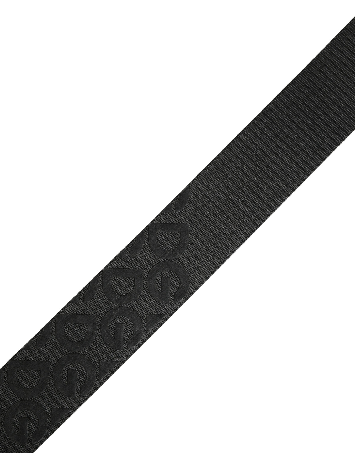 Dolce & Gabbana Black Logo Monogram Silver Metal Buckle Men's Belt (Pre-Owned)