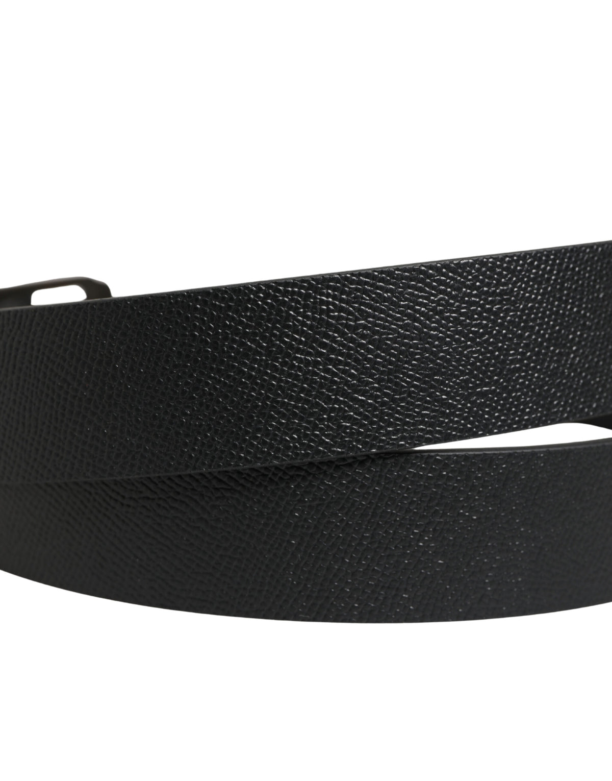 Dolce & Gabbana Black Calf Leather Gold Metal Buckle Men's Belt