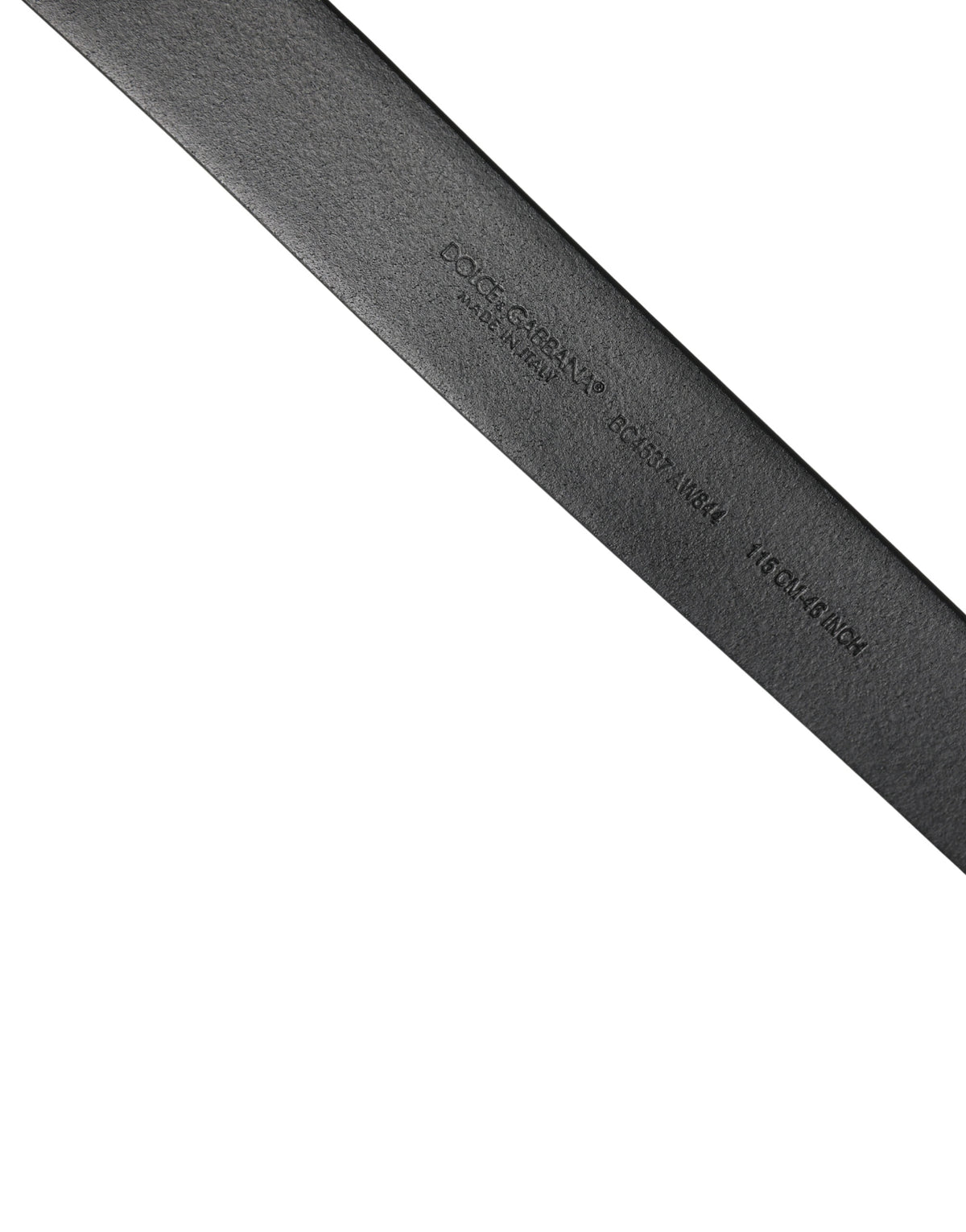 Dolce & Gabbana Black Calf Leather Silver Metal Buckle Men's Belt