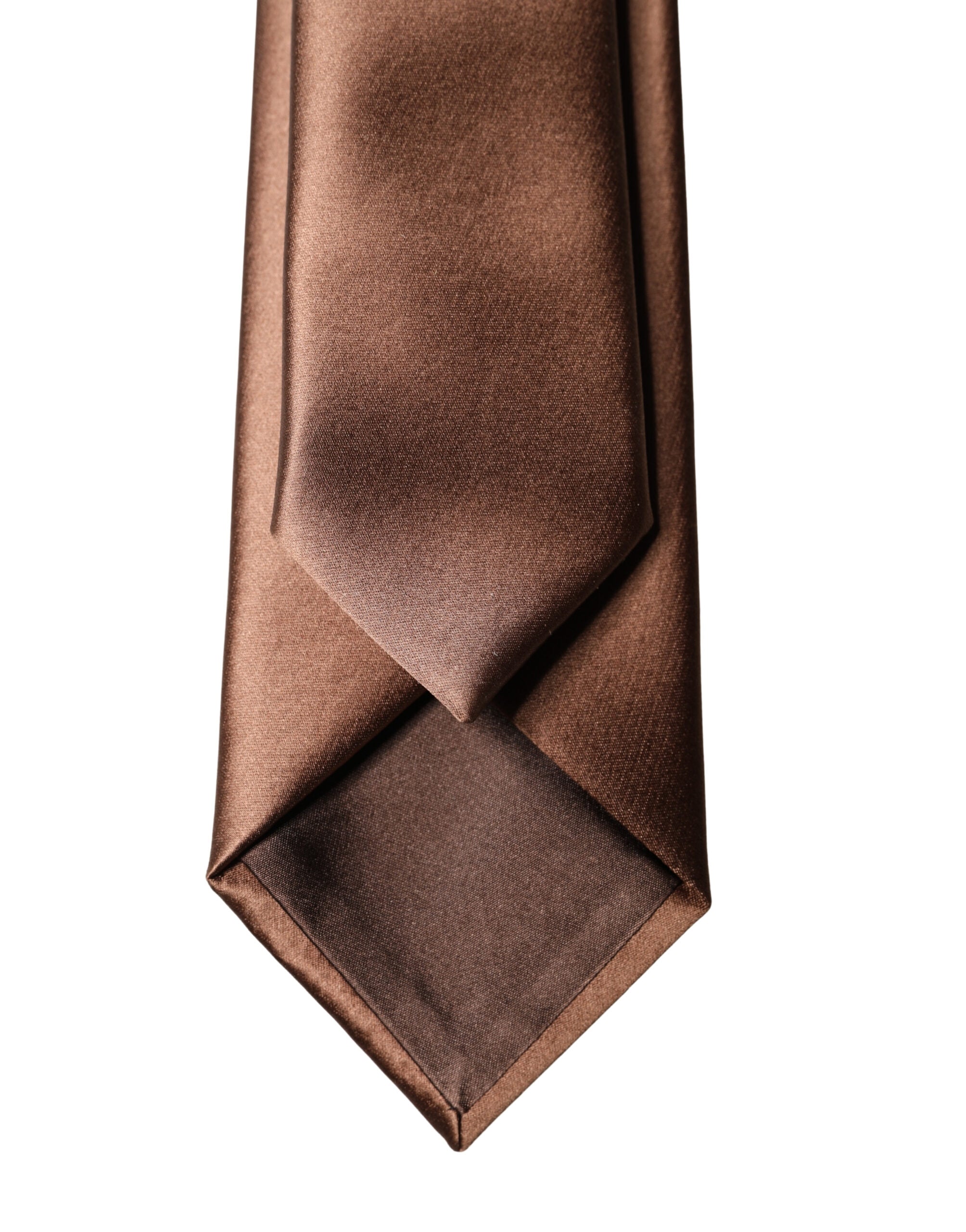 Dolce & Gabbana Brown Satin 100% Silk Wide Adjustable Men NeckMen's Men's Tie