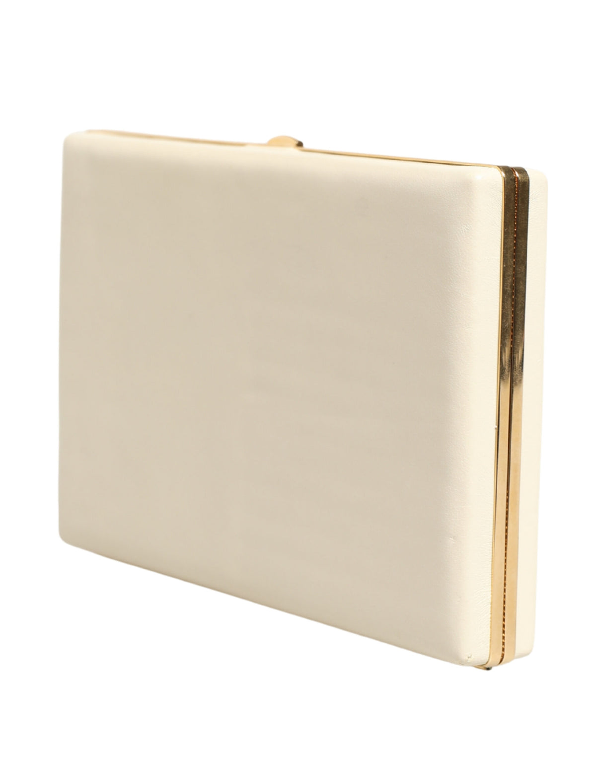 Dolce & Gabbana White Lambskin Leather Clutch Evening Women Purse Women's Bag (Pre-Owned)
