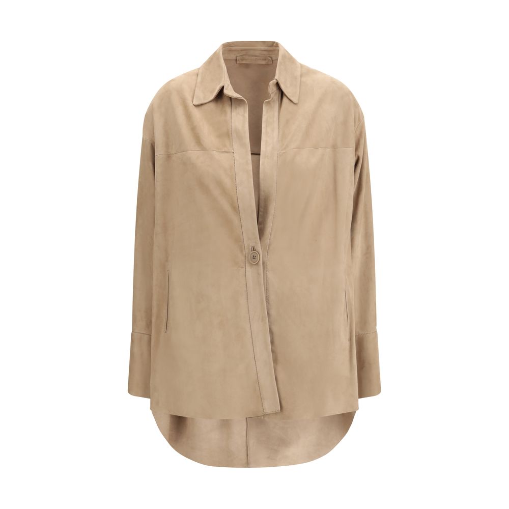 Salvatore Santoro Beige Lamb Ovis Aries Dress Women's Shirt