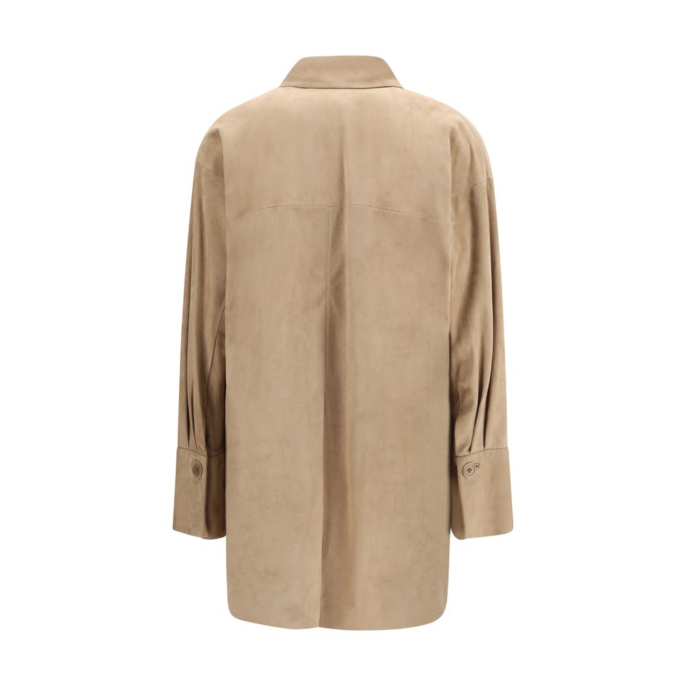 Salvatore Santoro Beige Lamb Ovis Aries Dress Women's Shirt