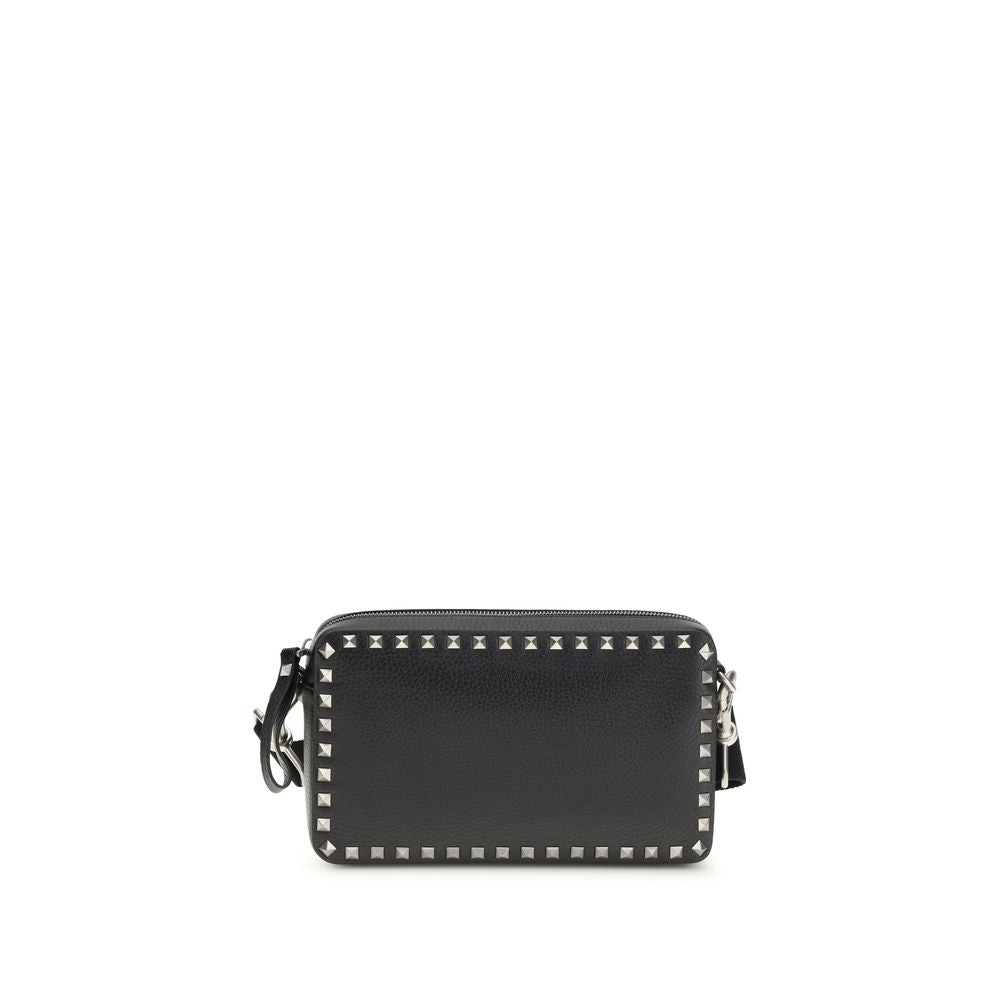 Valentino Garavani Black Calf Leather Bos Taurus Shoulder Men's Bag