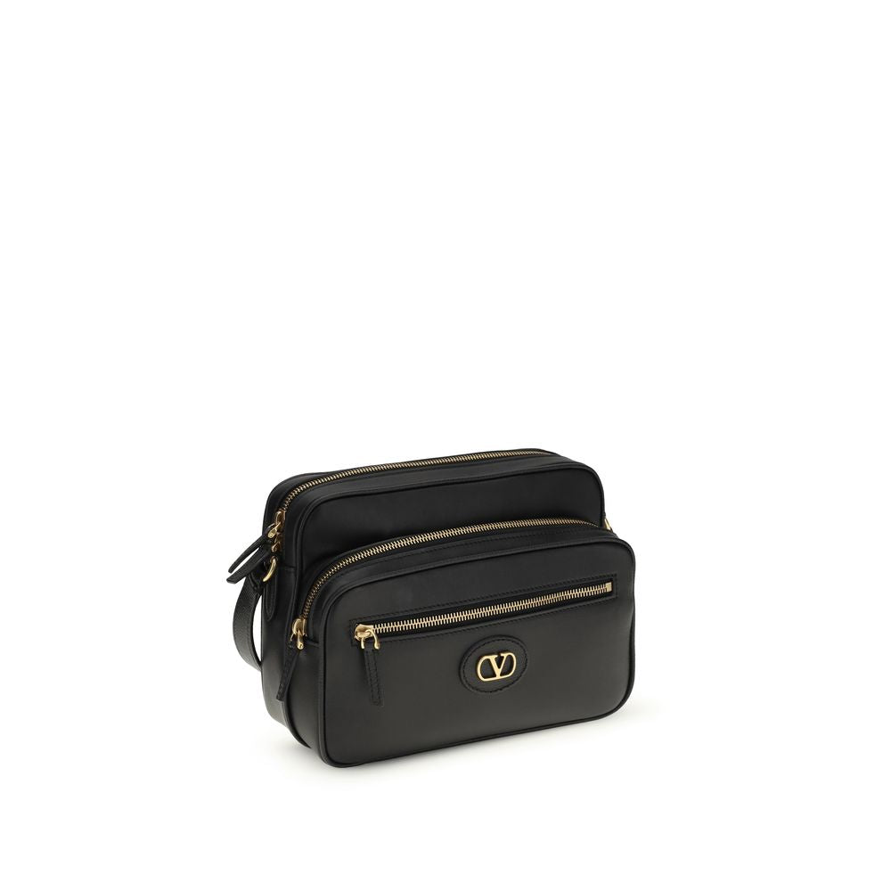 Valentino Garavani Black Calf Leather Bos Taurus Shoulder Men's Bag