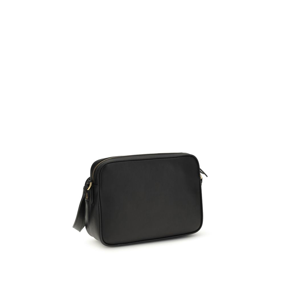 Valentino Garavani Black Calf Leather Bos Taurus Shoulder Men's Bag