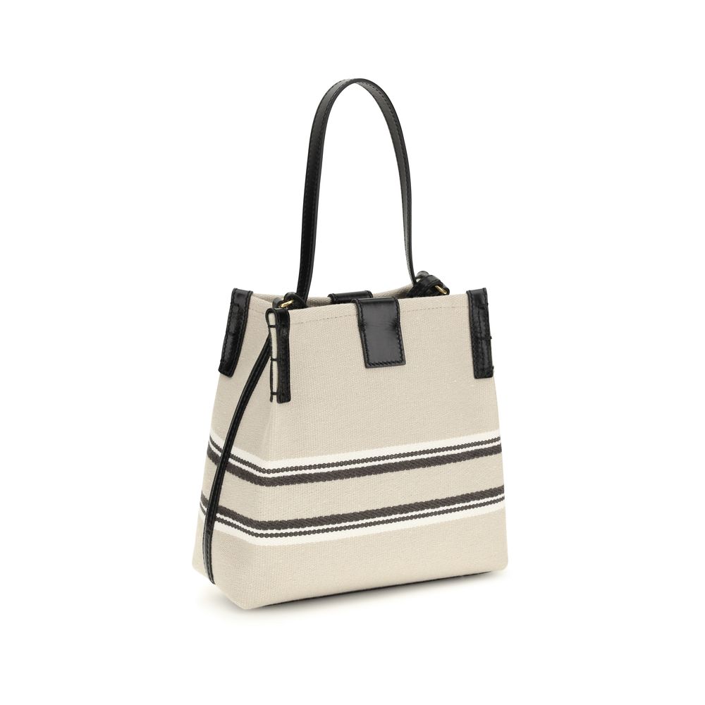 Balmain Beige Cotton Shoulder Women's Bag