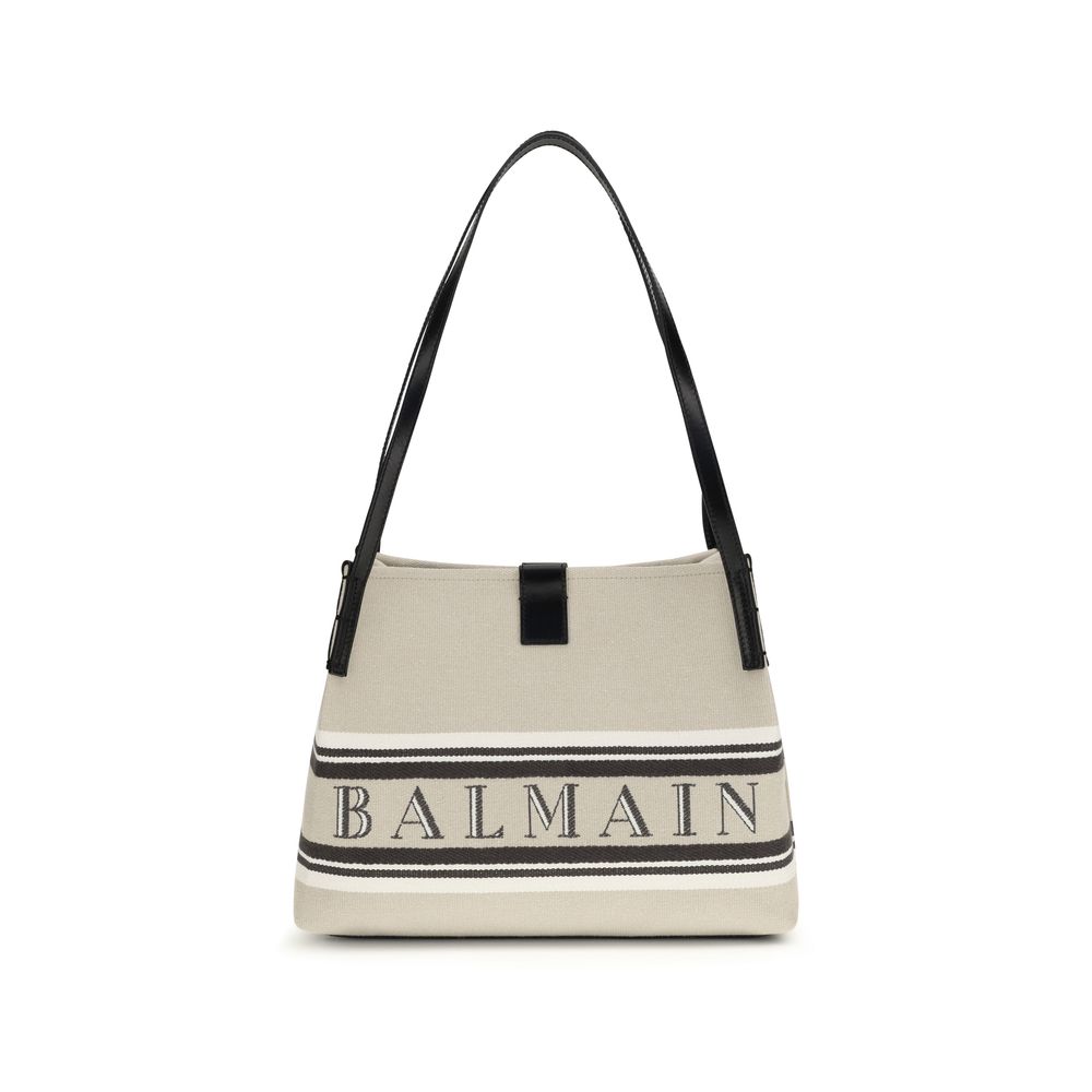 Balmain Beige Cotton Shoulder Women's Bag