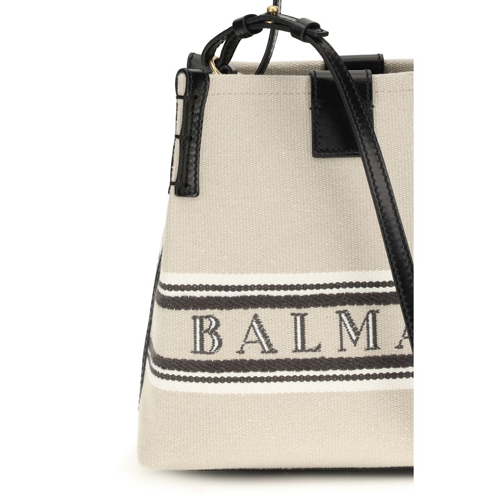 Balmain Beige Cotton Shoulder Women's Bag