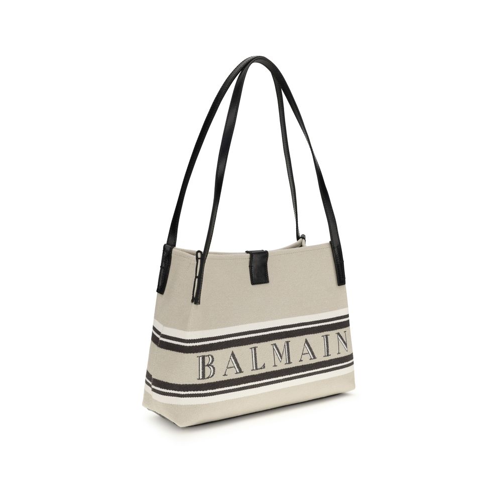 Balmain Beige Cotton Shoulder Women's Bag