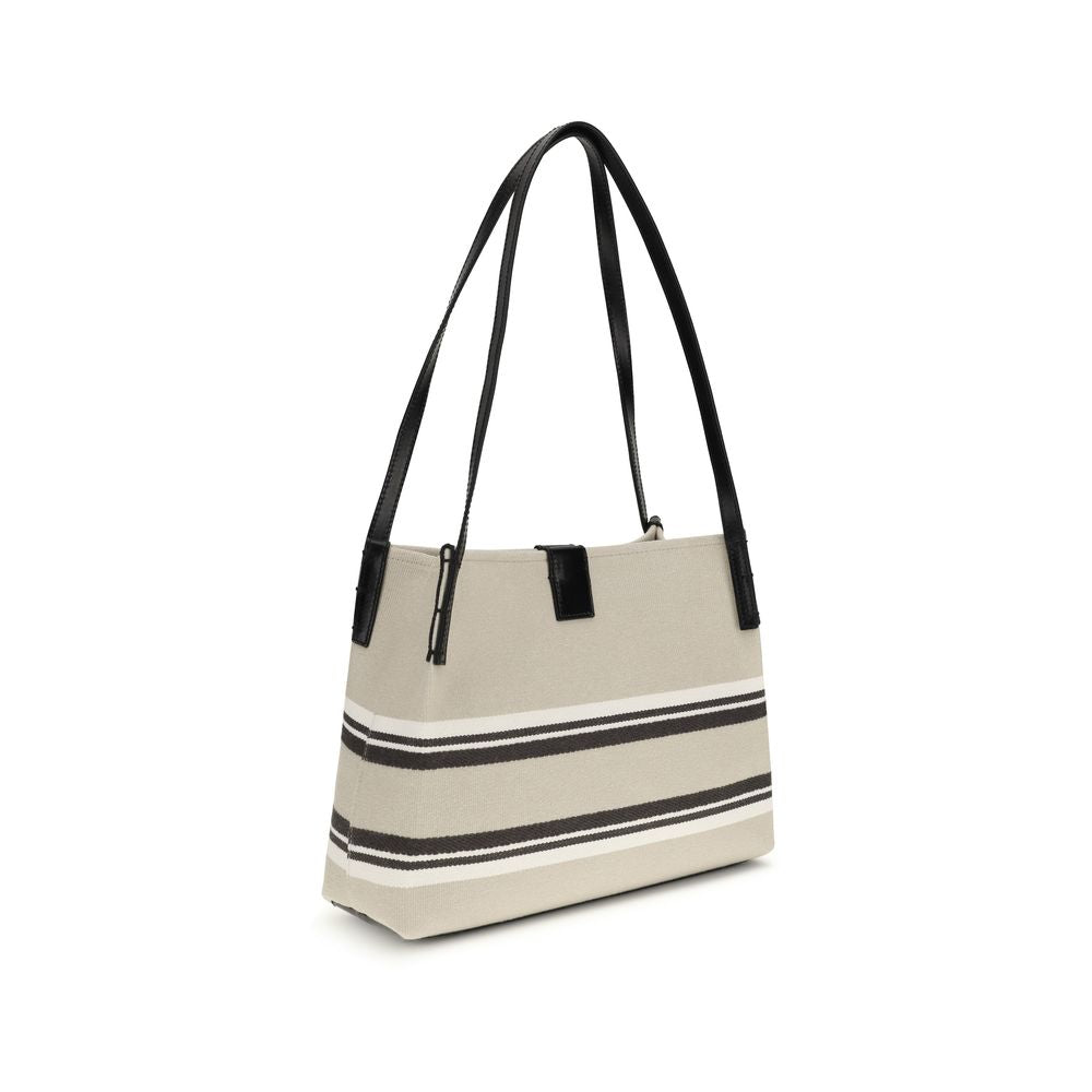 Balmain Beige Cotton Shoulder Women's Bag