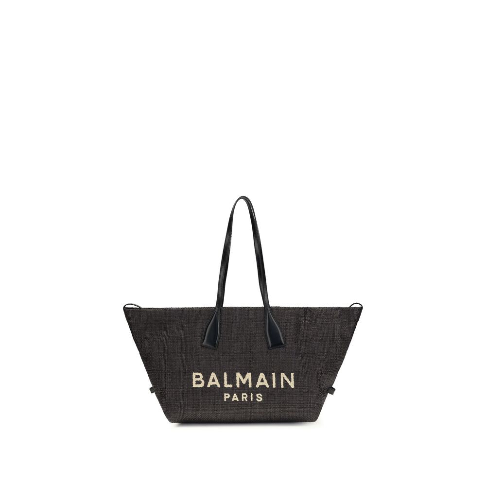 Balmain Black Raffia Shoulder Women's Bag