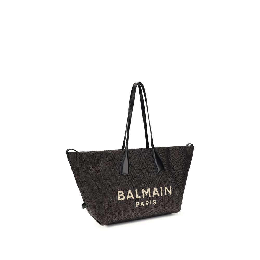 Balmain Black Raffia Shoulder Women's Bag