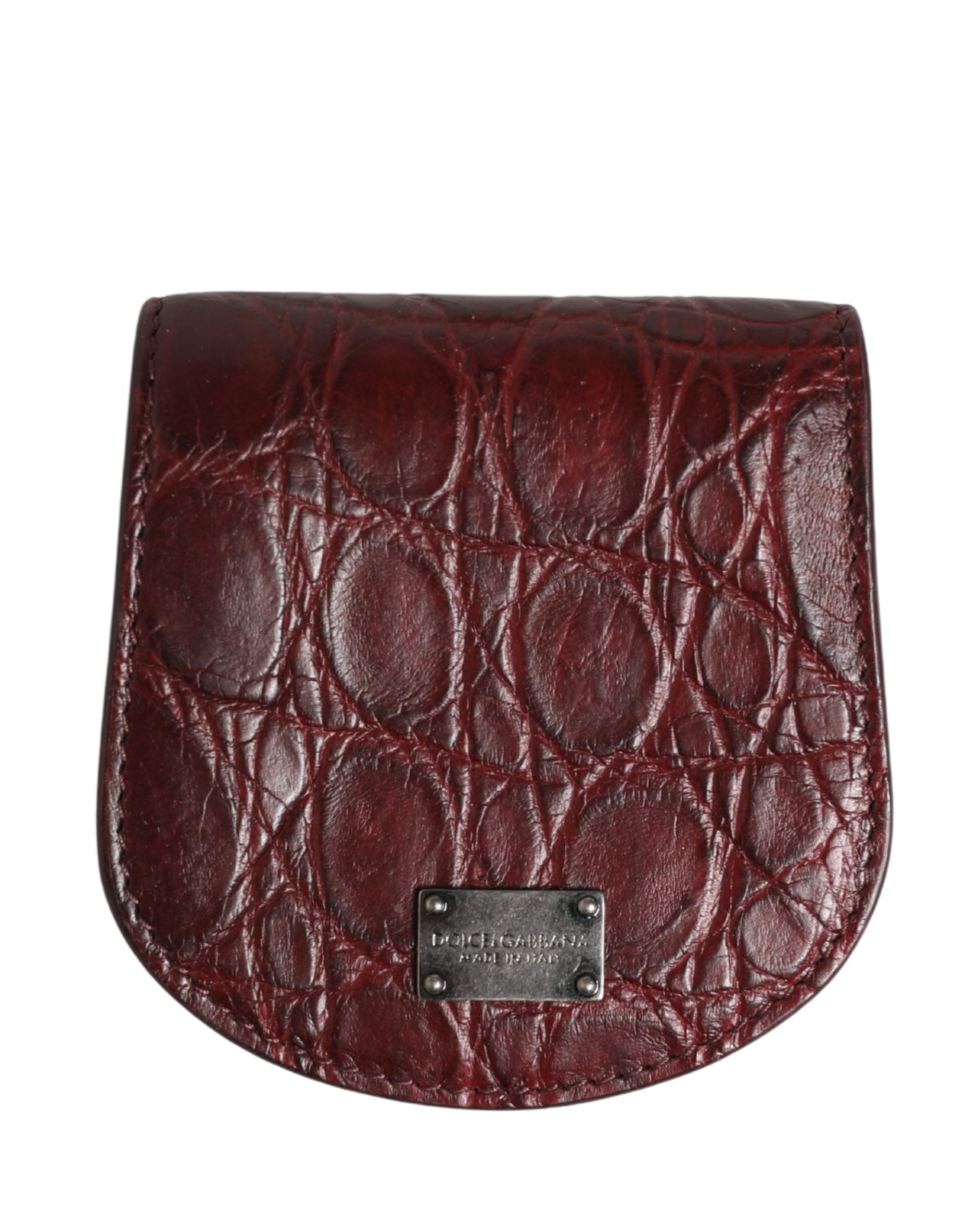 Dolce & Gabbana Burgundy Exotic Skin Condom Case Holder Pocket Men's Wallet