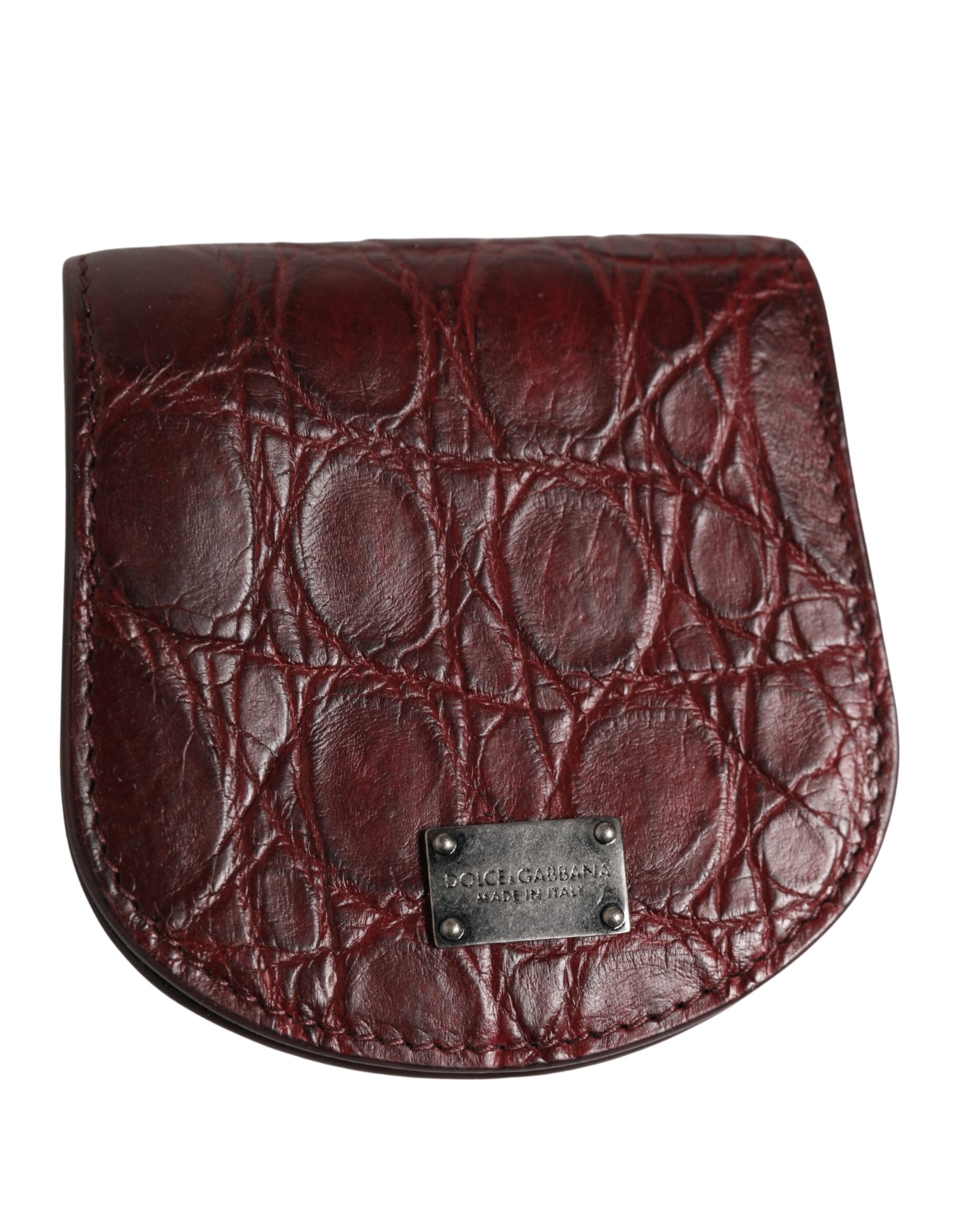 Dolce & Gabbana Burgundy Exotic Skin Condom Case Holder Pocket Men's Wallet
