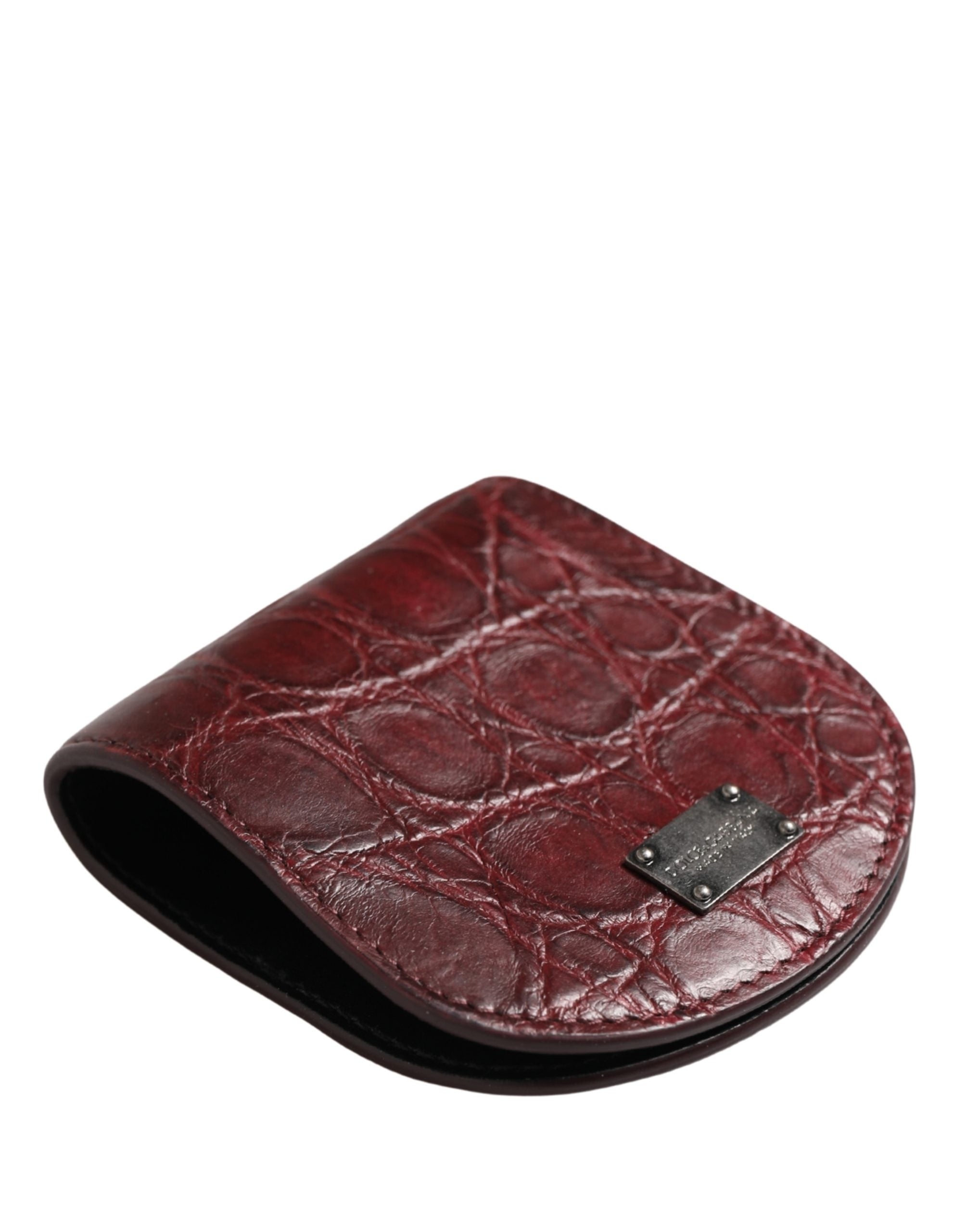Dolce & Gabbana Burgundy Exotic Skin Condom Case Holder Pocket Men's Wallet