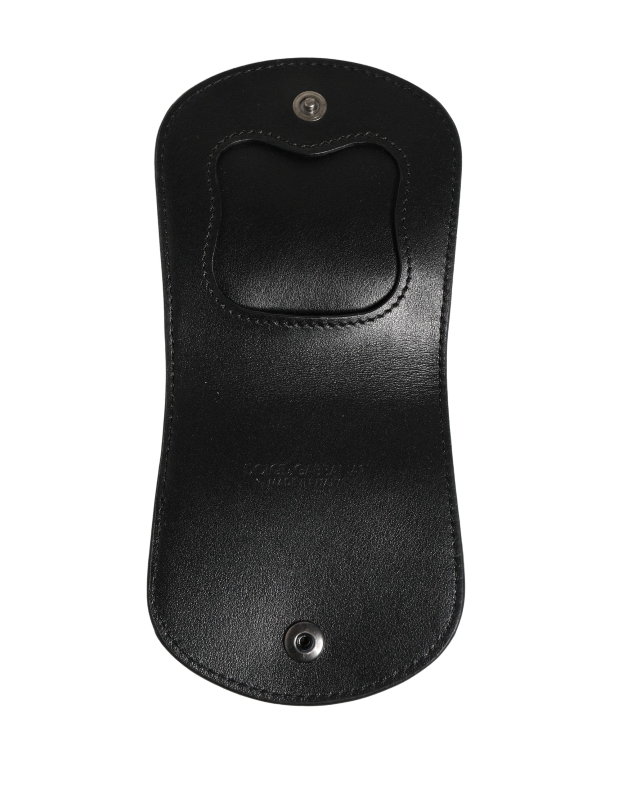 Dolce & Gabbana Black Exotic Skin Condom Case Holder Pocket Men's Wallet