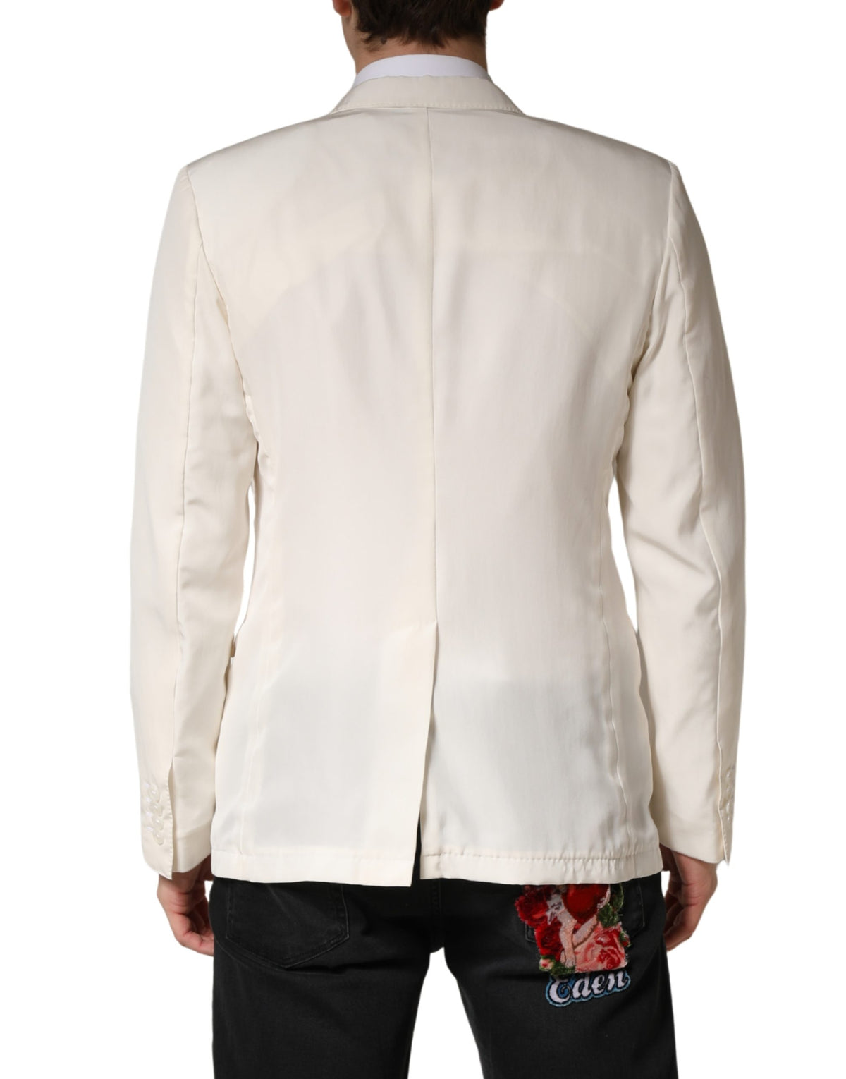 Dolce & Gabbana White Cotton Single Breasted Jacket Men's Blazer (Pre-Owned)