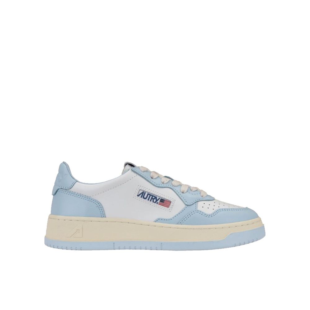 Autry Blue Leather Low Top Women's Sneakers
