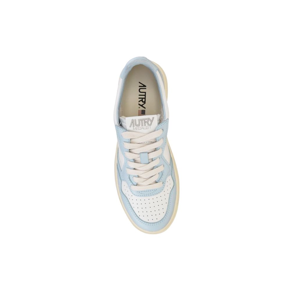 Autry Blue Leather Low Top Women's Sneakers