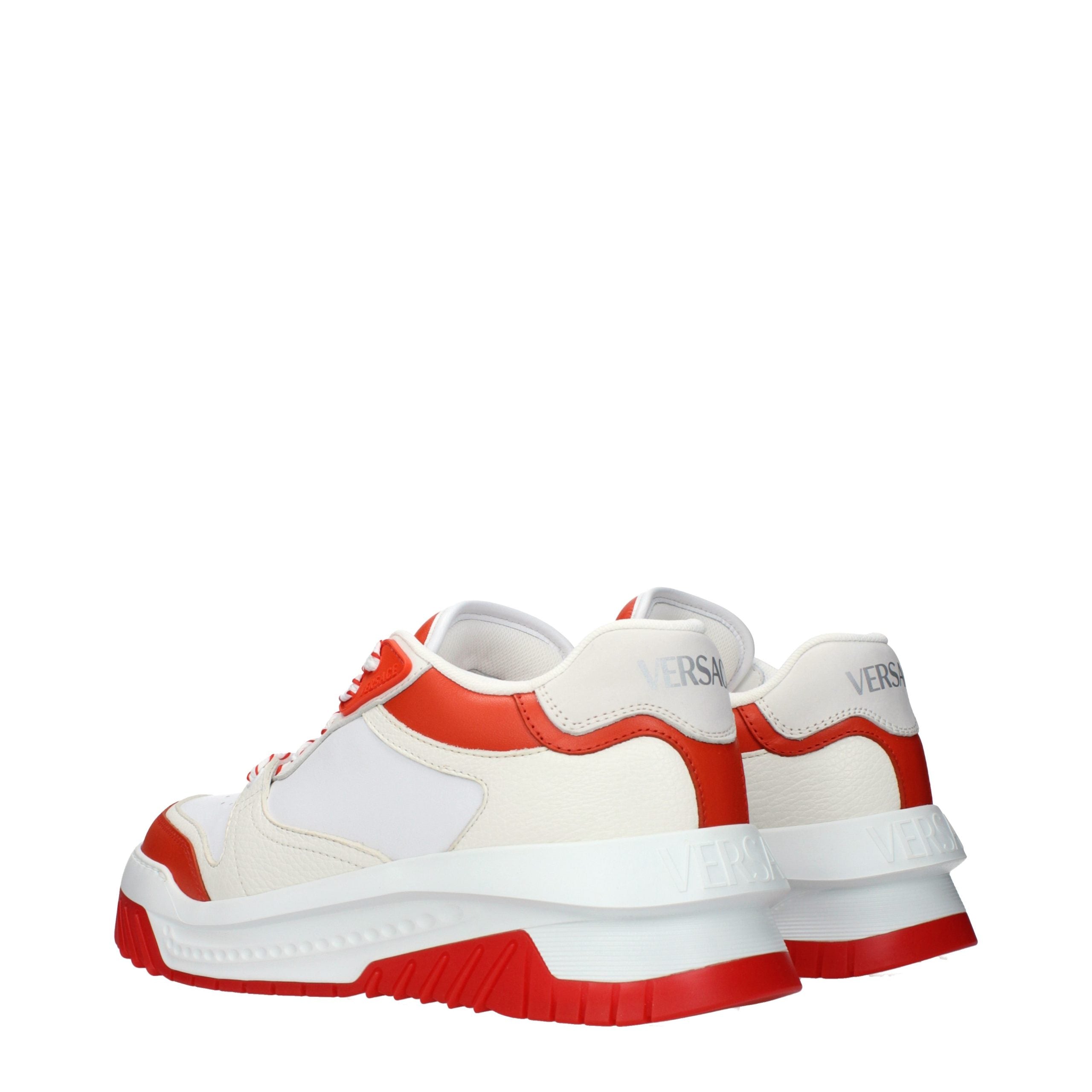 Versace White Leather Athletic Men's Sneakers