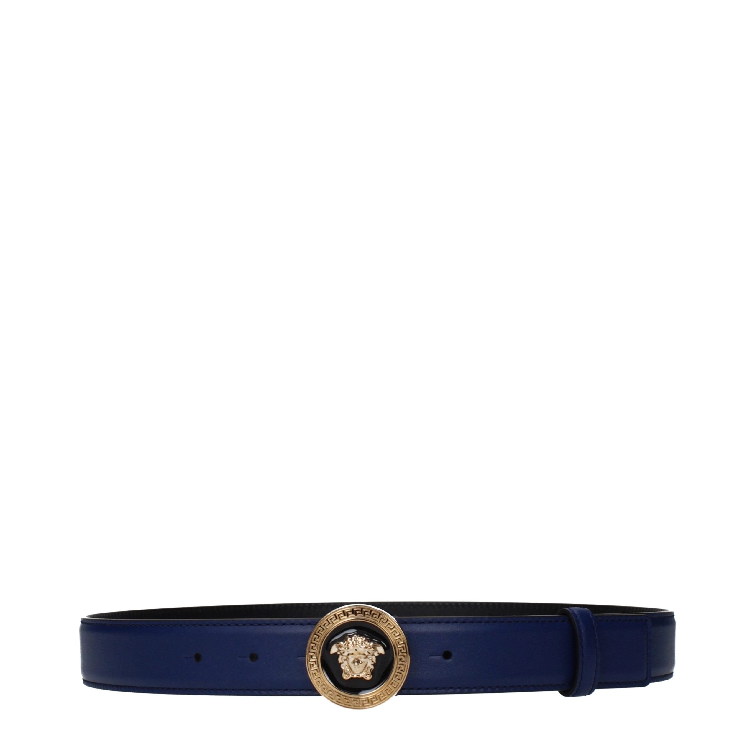 Versace Blue Leather Women's Belt