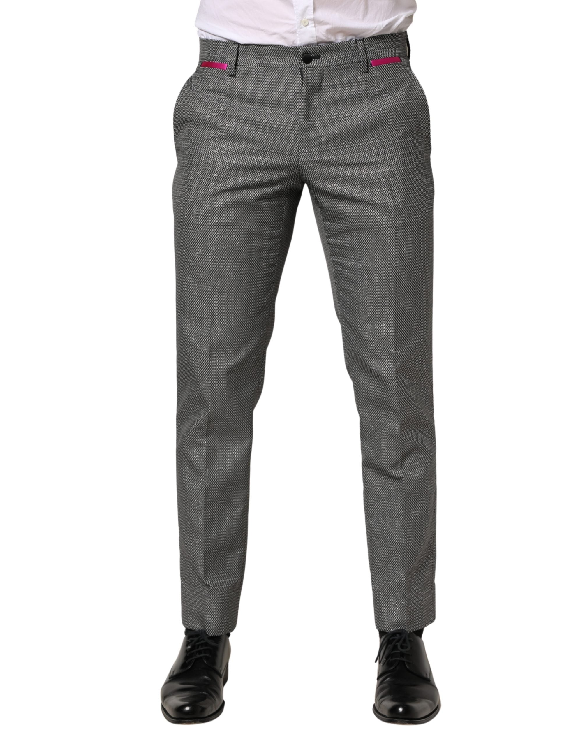 Dolce & Gabbana Gray Viscose Skinny Men Dress Trouser Men's Pants