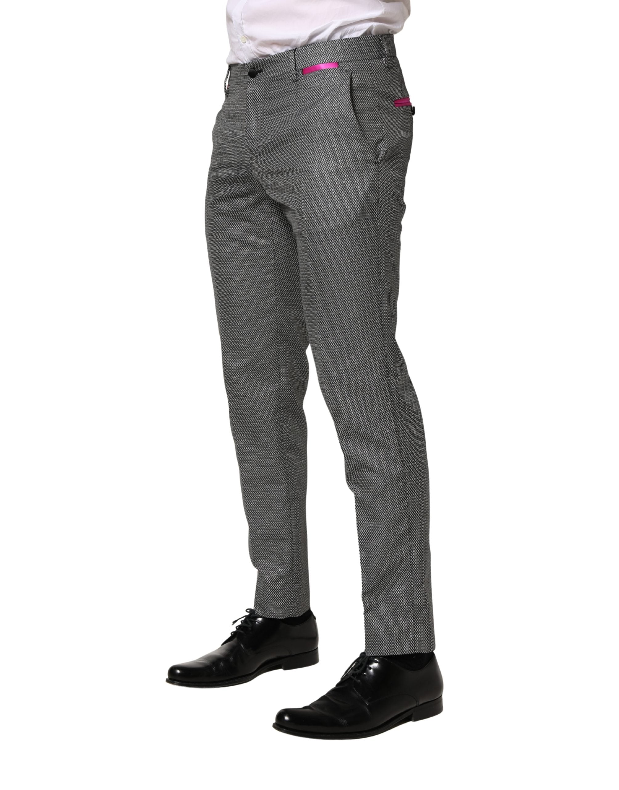 Dolce & Gabbana Gray Viscose Skinny Men Dress Trouser Men's Pants