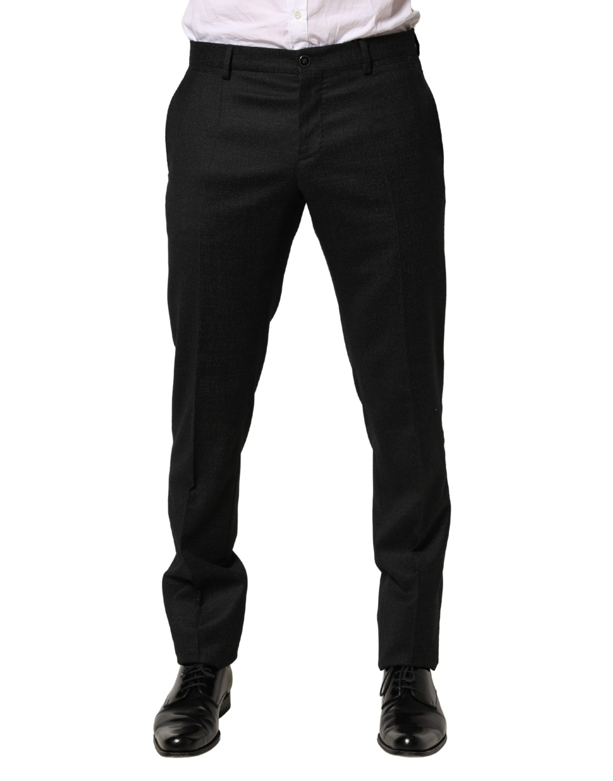 Dolce & Gabbana Black Wool Skinny Men Dress Trouser Men's Pants