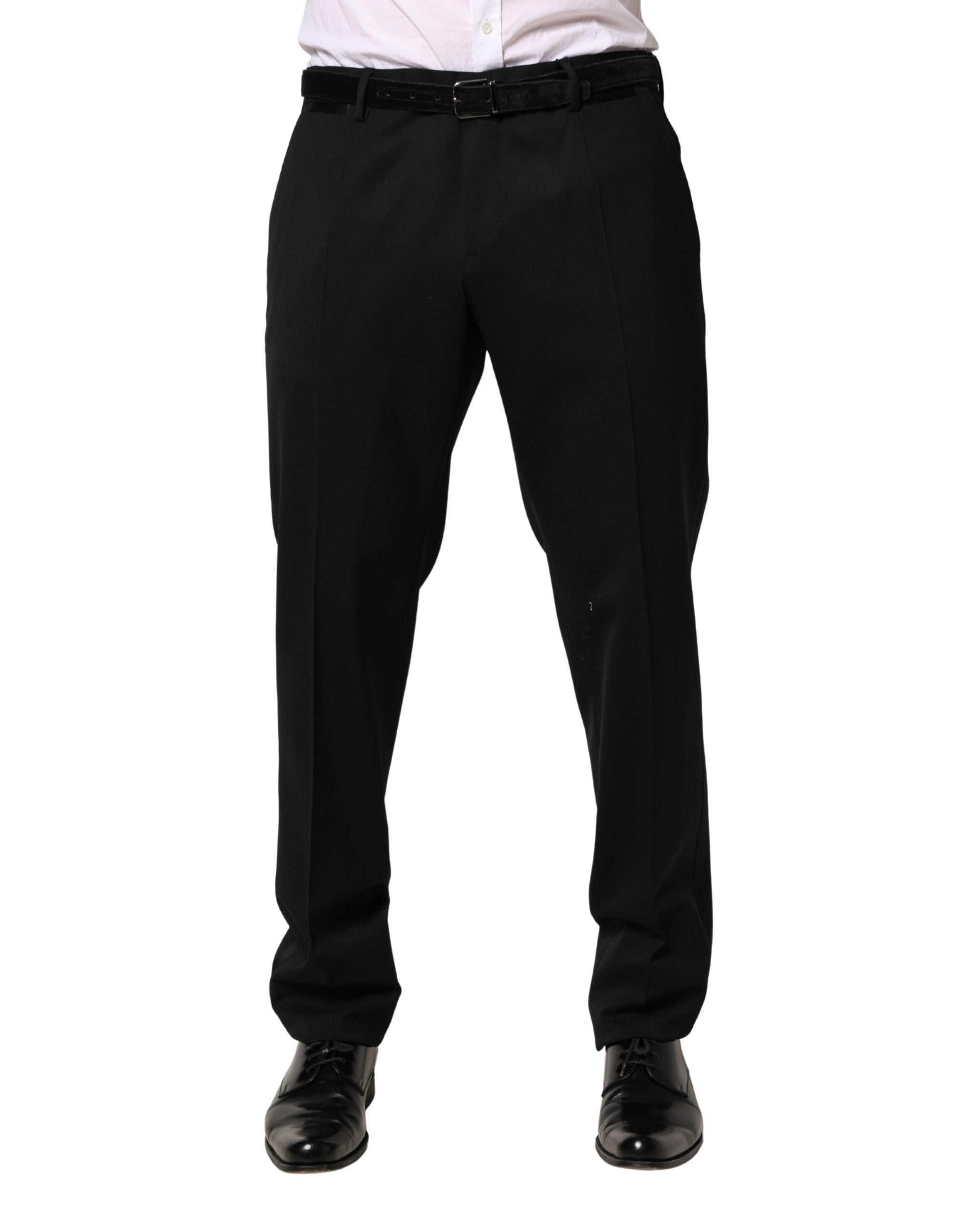 Dolce & Gabbana Black Wool Skinny Men Dress Trouser Men's Pants
