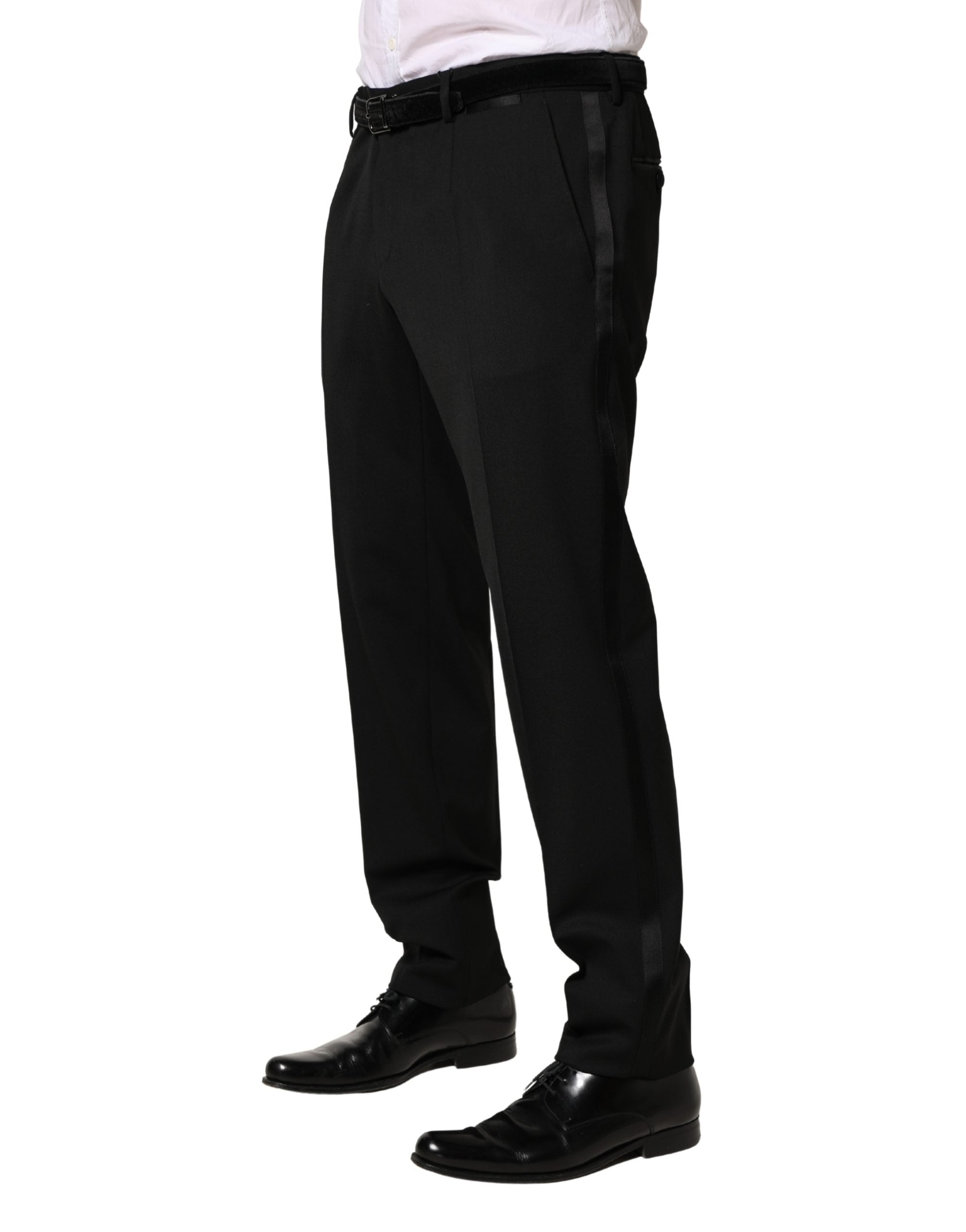 Dolce & Gabbana Black Wool Skinny Men Dress Trouser Men's Pants