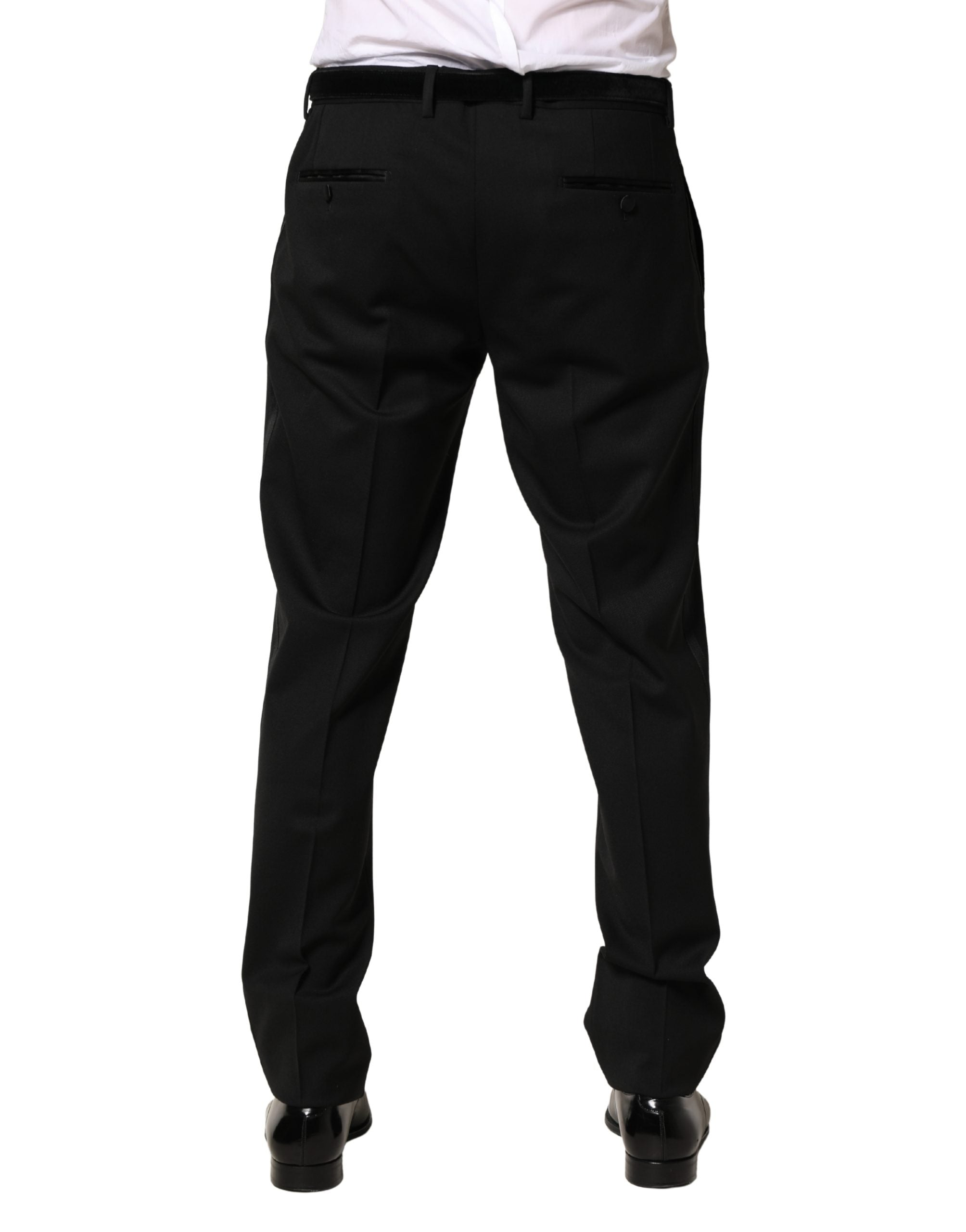 Dolce & Gabbana Black Wool Skinny Men Dress Trouser Men's Pants