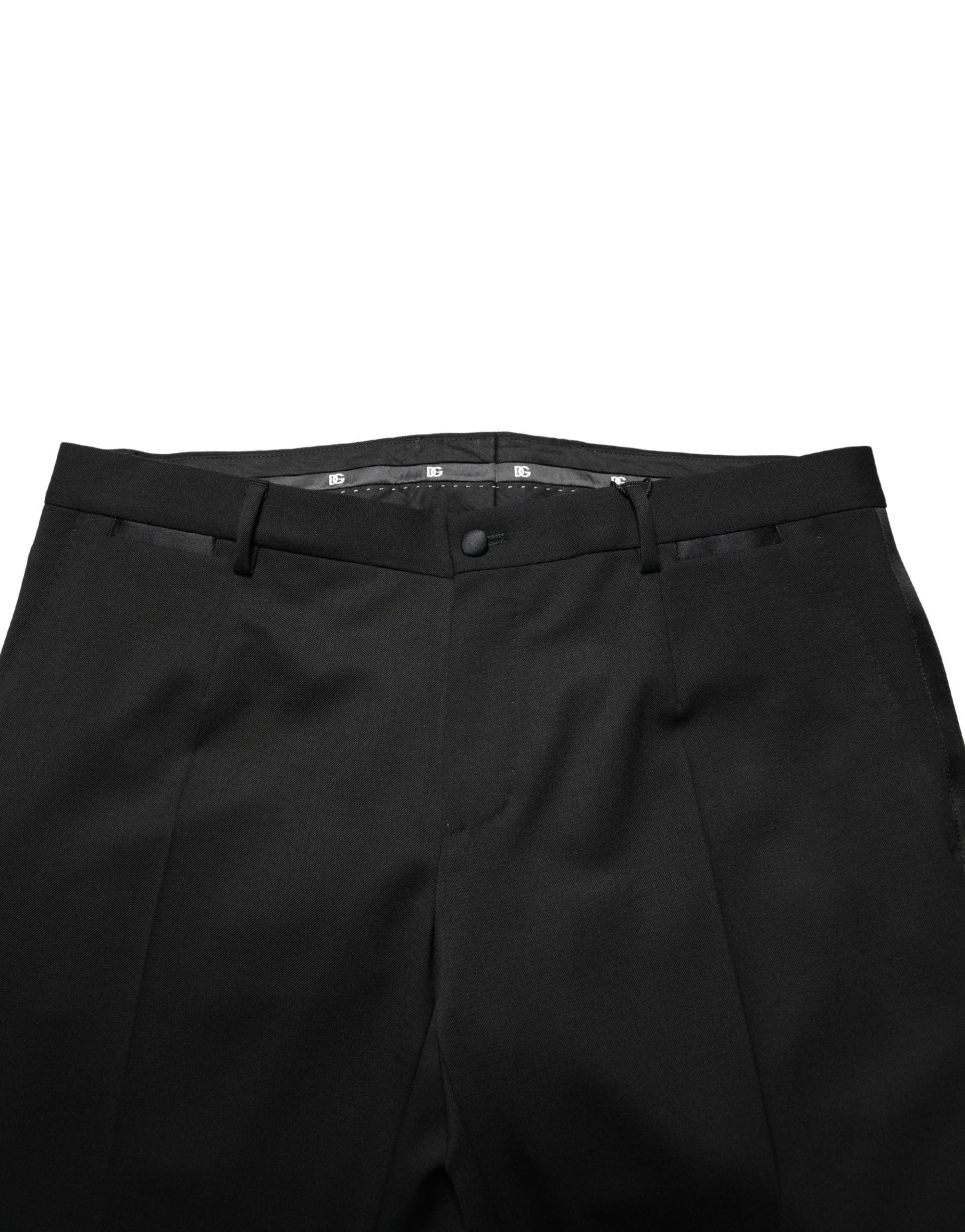 Dolce & Gabbana Black Wool Skinny Men Dress Trouser Men's Pants