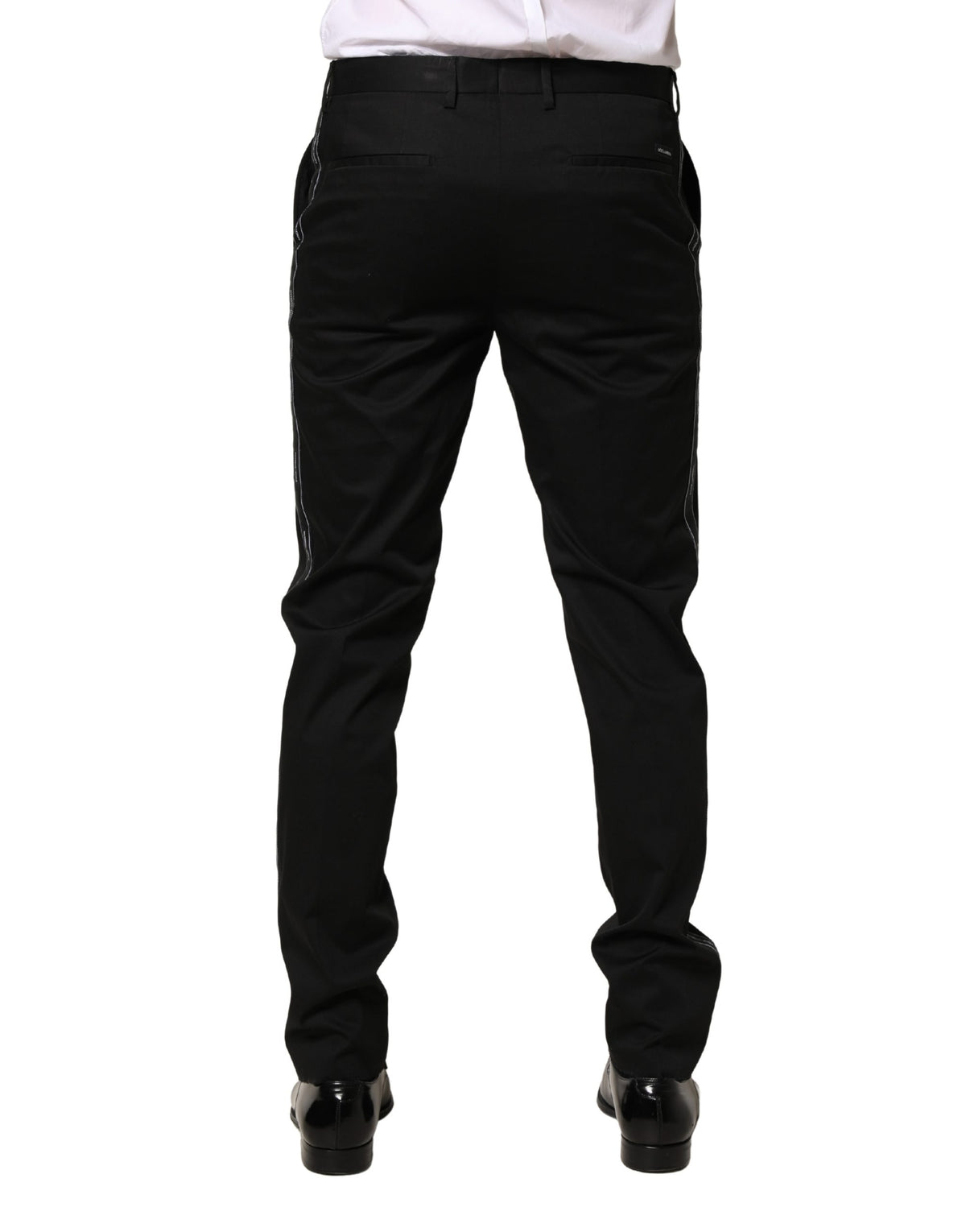 Dolce & Gabbana Black Cotton Skinny Men Dress Trouser Men's Pants
