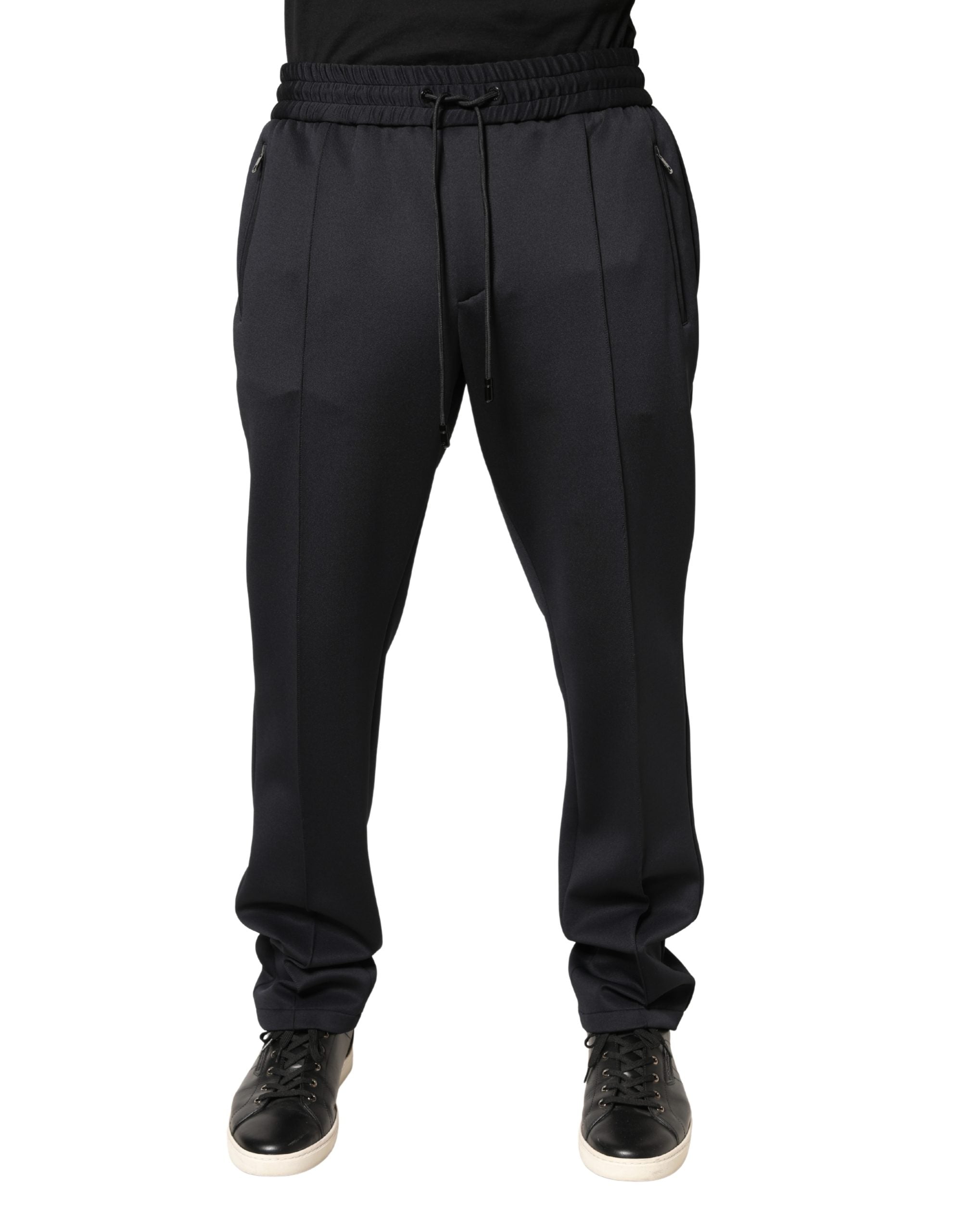 Dolce & Gabbana Black Polyester Skinny Jogger Trouser Men's Pants