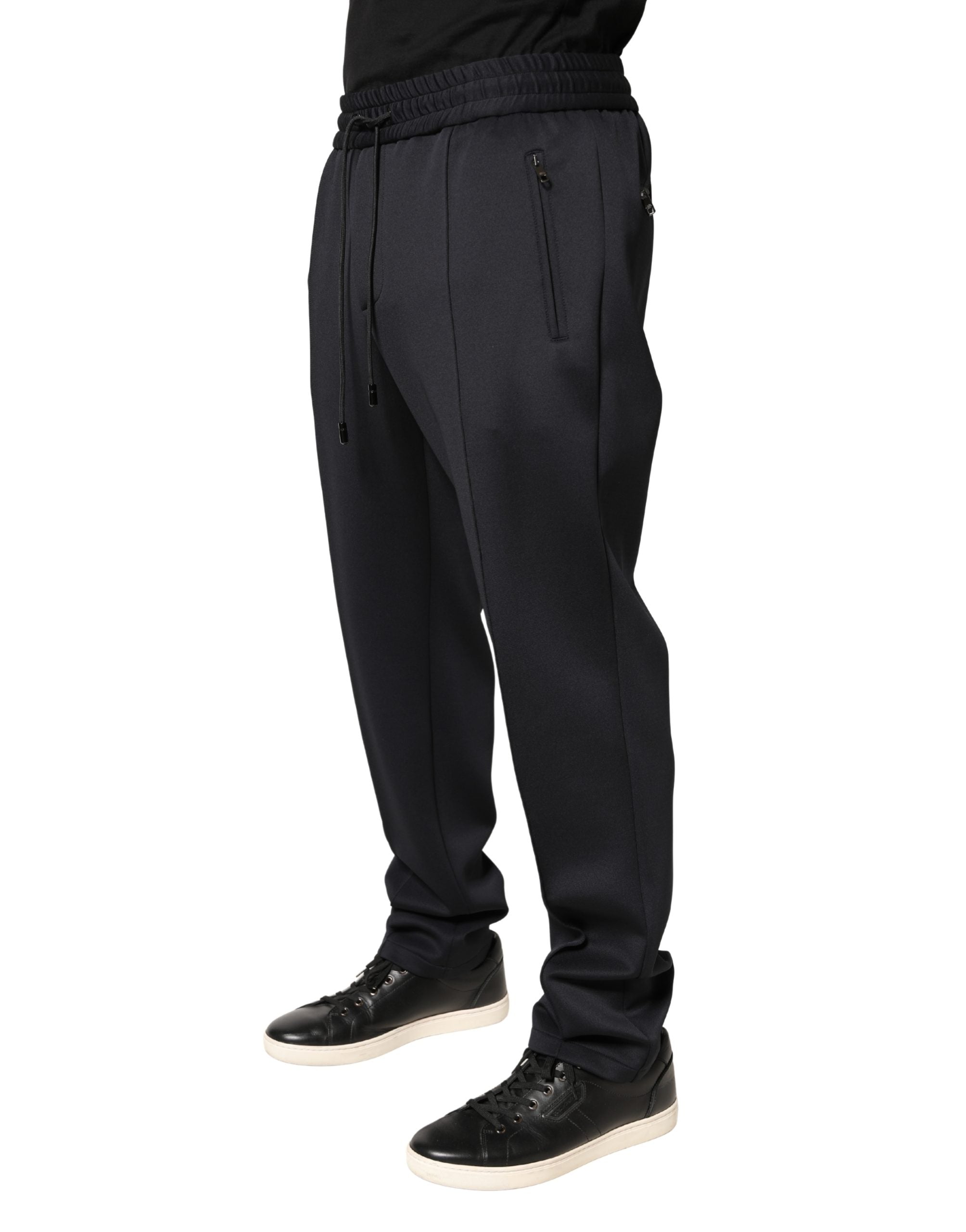 Dolce & Gabbana Black Polyester Skinny Jogger Trouser Men's Pants