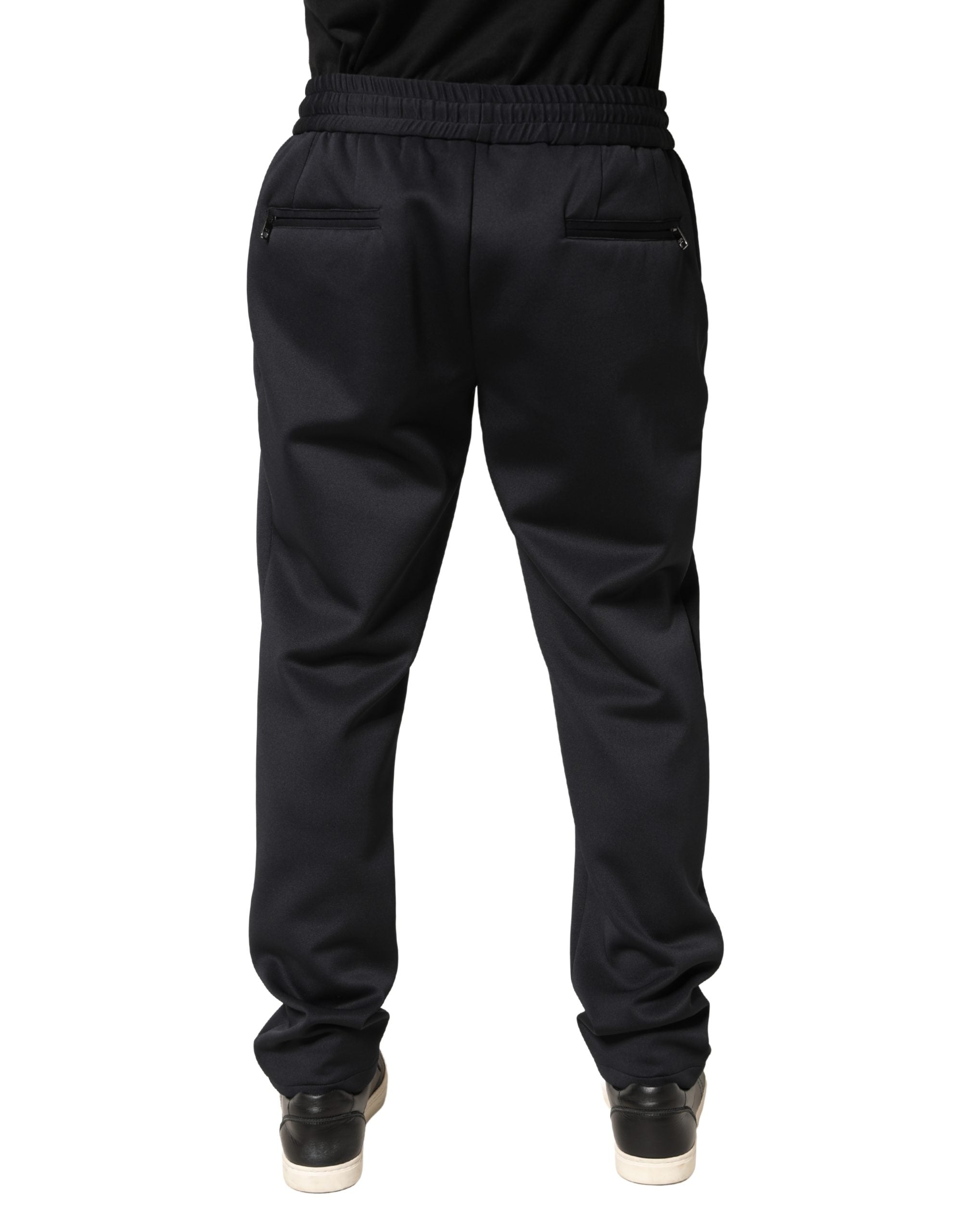 Dolce & Gabbana Black Polyester Skinny Jogger Trouser Men's Pants