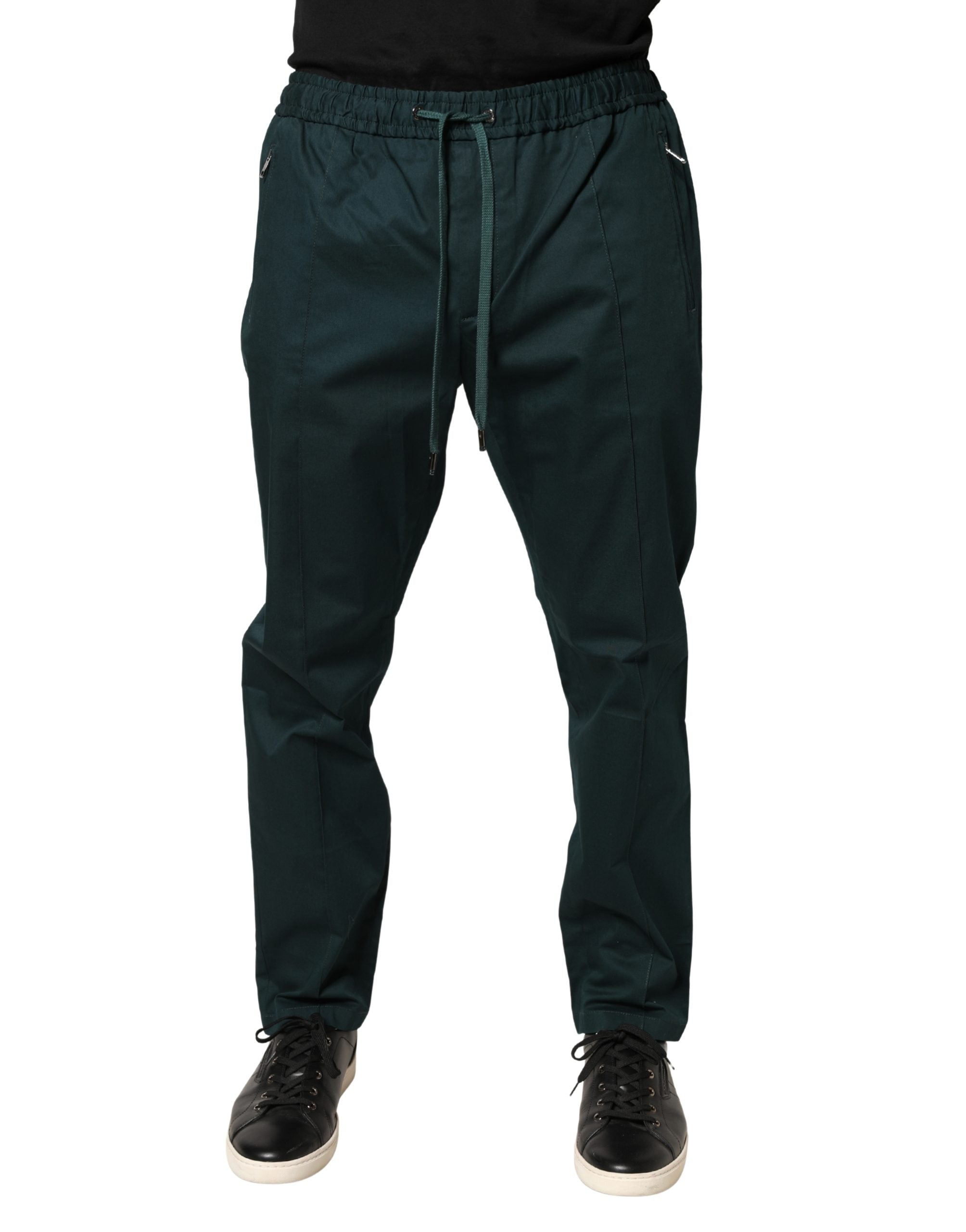 Dolce & Gabbana Green Cotton Skinny Men Jogger Trouser Men's Pants