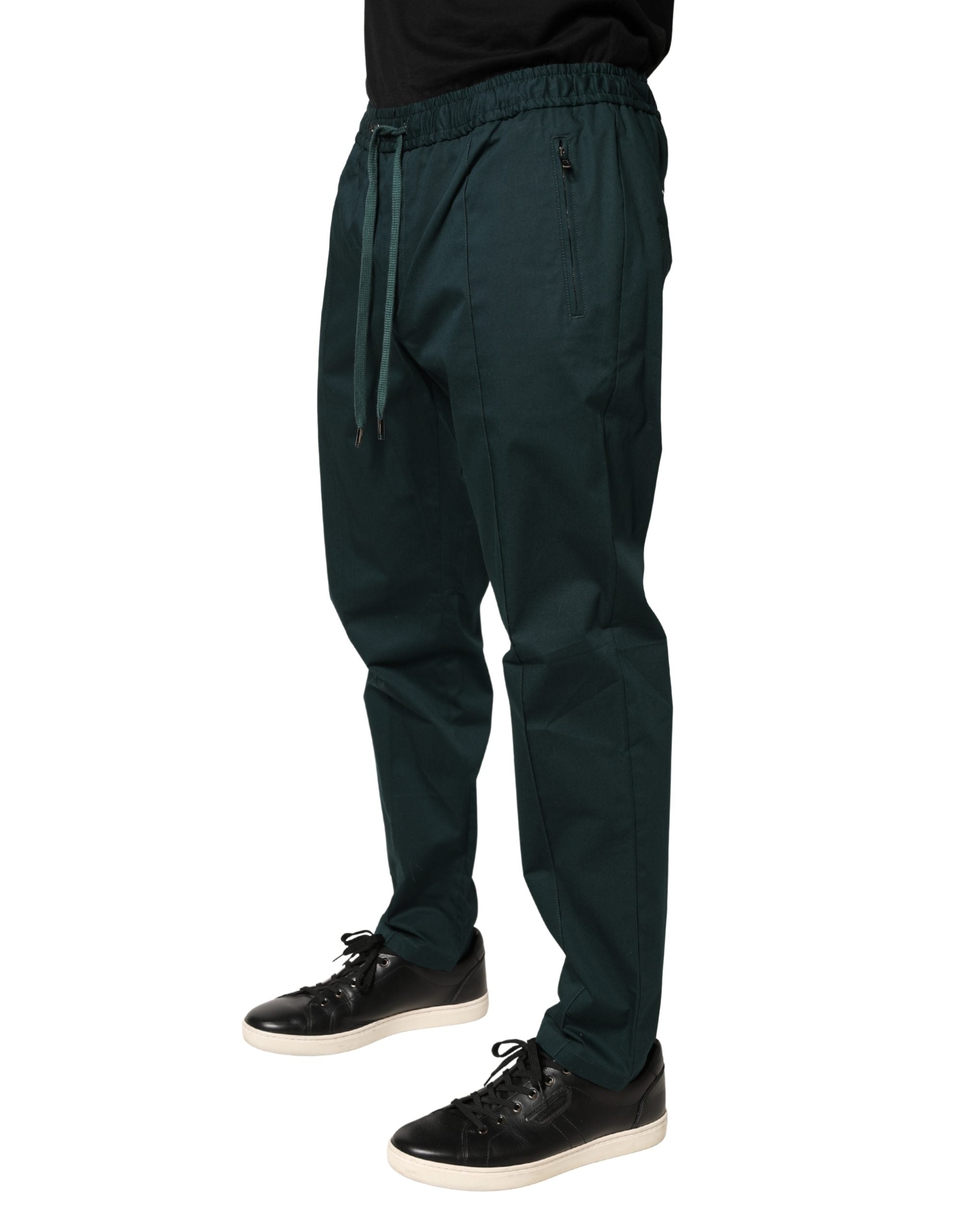 Dolce & Gabbana Green Cotton Skinny Men Jogger Trouser Men's Pants