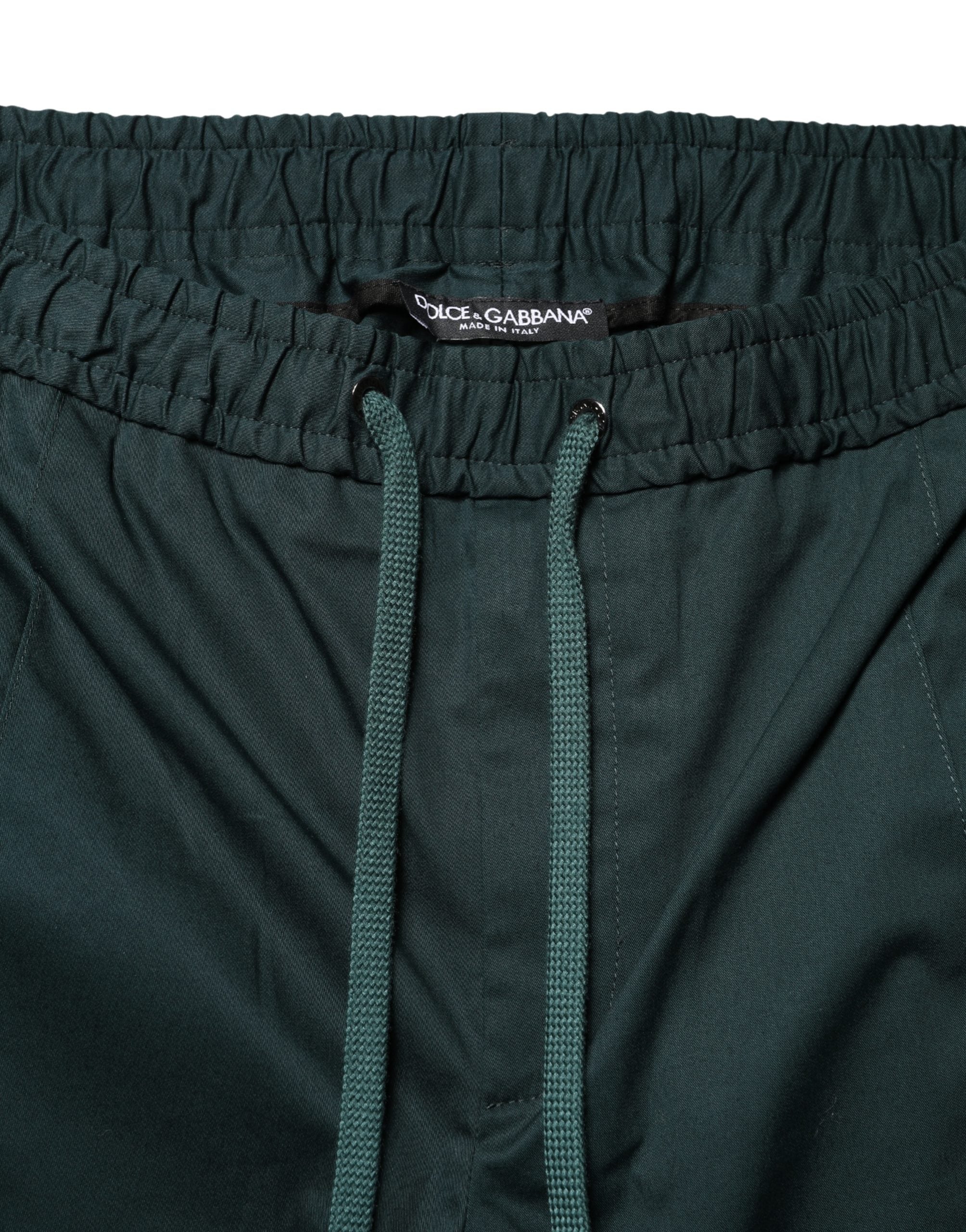 Dolce & Gabbana Green Cotton Skinny Men Jogger Trouser Men's Pants