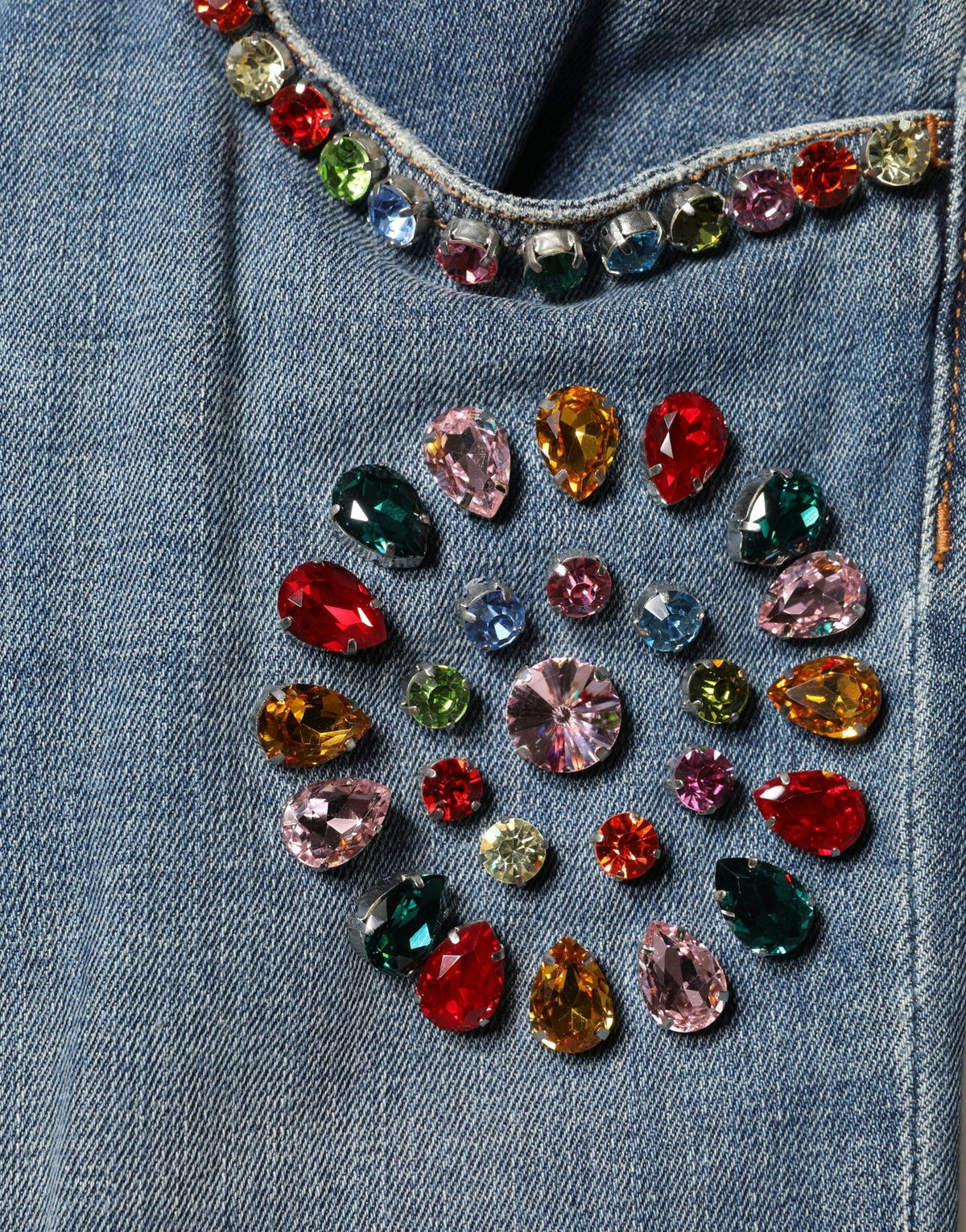 Dolce & Gabbana Blue Embellished Loose Cotton Men Denim Men's Jeans