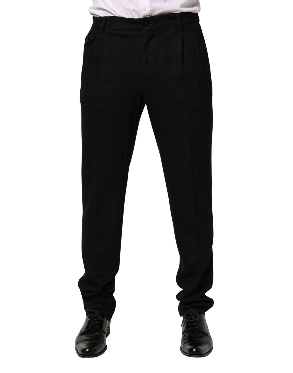 Dolce & Gabbana Black Wool Skinny Men Dress Trouser Men's Pants