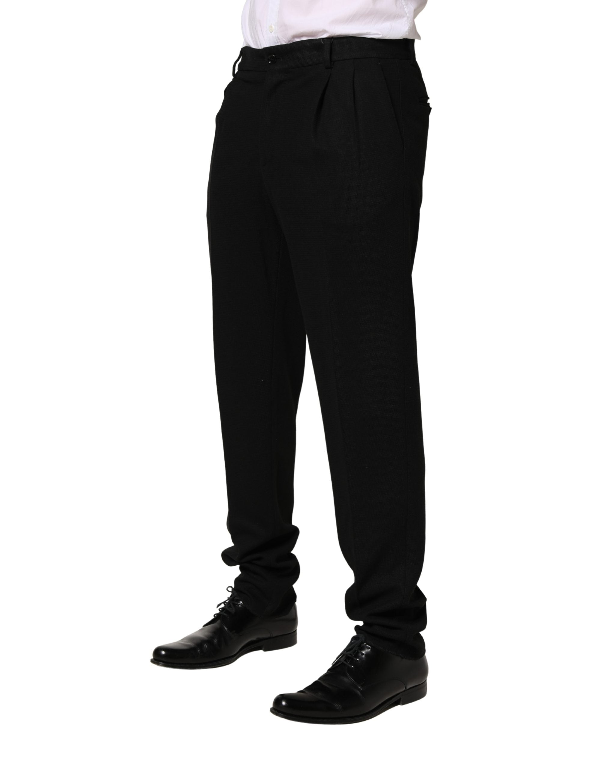 Dolce & Gabbana Black Wool Skinny Men Dress Trouser Men's Pants