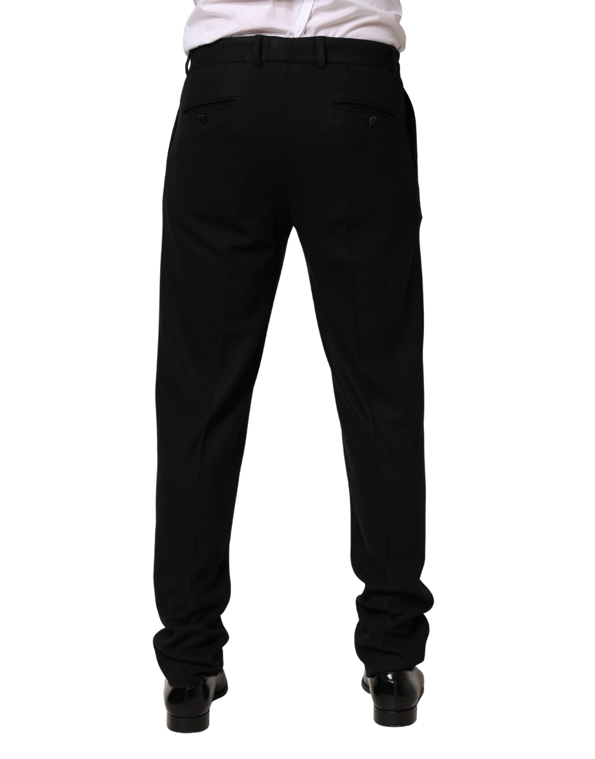 Dolce & Gabbana Black Wool Skinny Men Dress Trouser Men's Pants